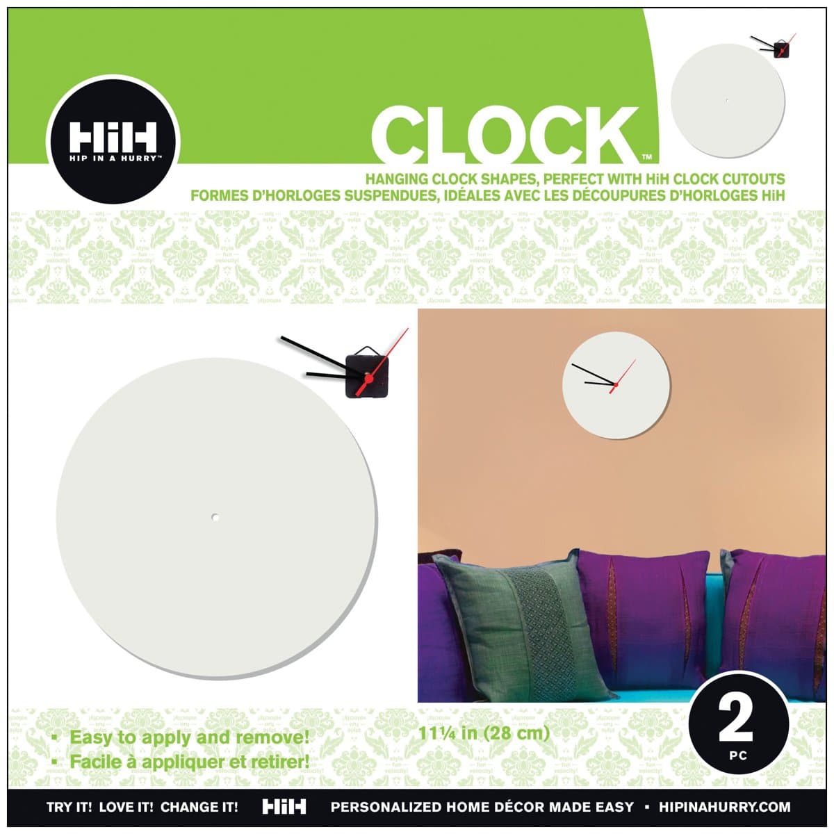 Hip In a Hurry 3D Decor Clock Kits 11-1/4 Inch - Flower Round
