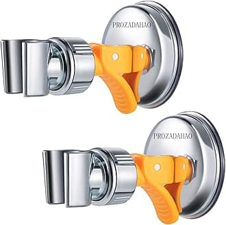 Adjustable Shower Head Holder, Bathroom Suction Cup Handheld Shower Head Bracket, Removable Handheld Showerhead & Wall Mounted Suction Bracket (Yellow, 2)