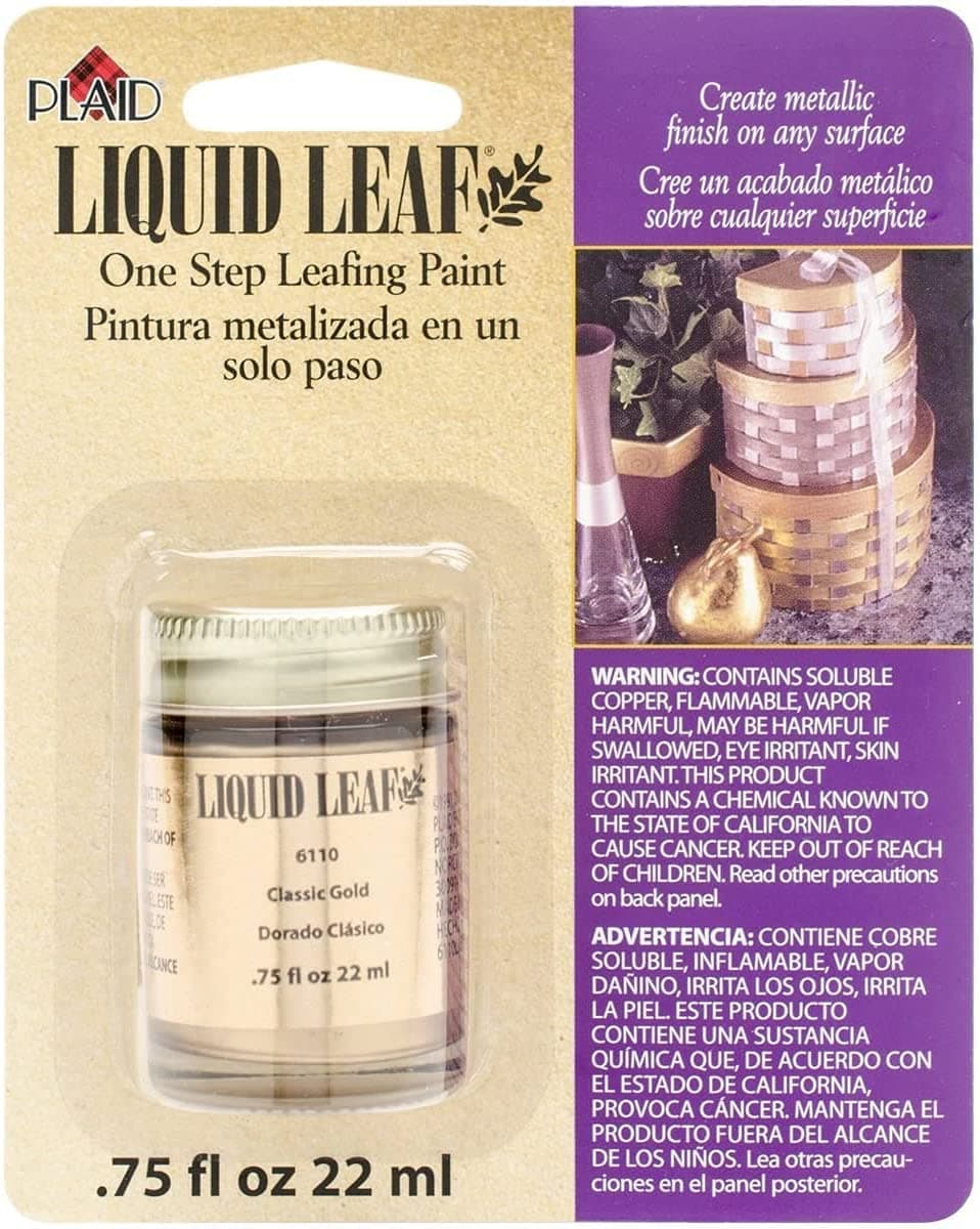 Plaid Liquid Leaf Paint One Step ing Paint, 0.75-Ounce, Original (Classic Gold)
