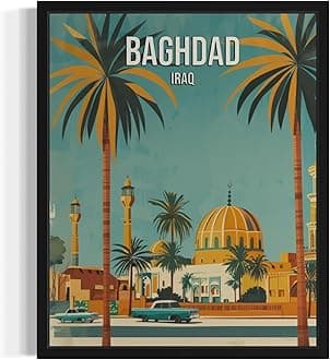 Baghdad Iraq City Wall Art Poster Print, Asian Landscape Scenery Painting Artwork Travel Prints Decor Cityscape Landmarks Gallery 26 (Baghdad Iraq, 16 x 20 inches, Unframed)