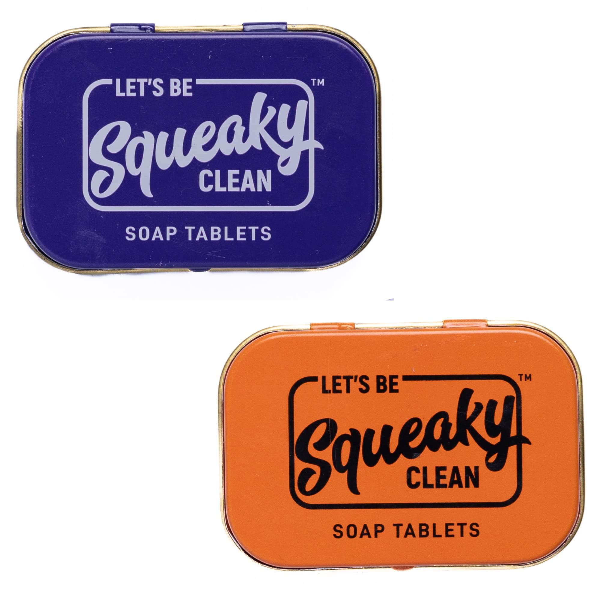 SqueakyClean Hand Made 30 Soap Tablets in Each Tin | Single Wash Hygiene Bar | Hand Washing | Convenient | Travel & Pocket Friendly Sets of 2