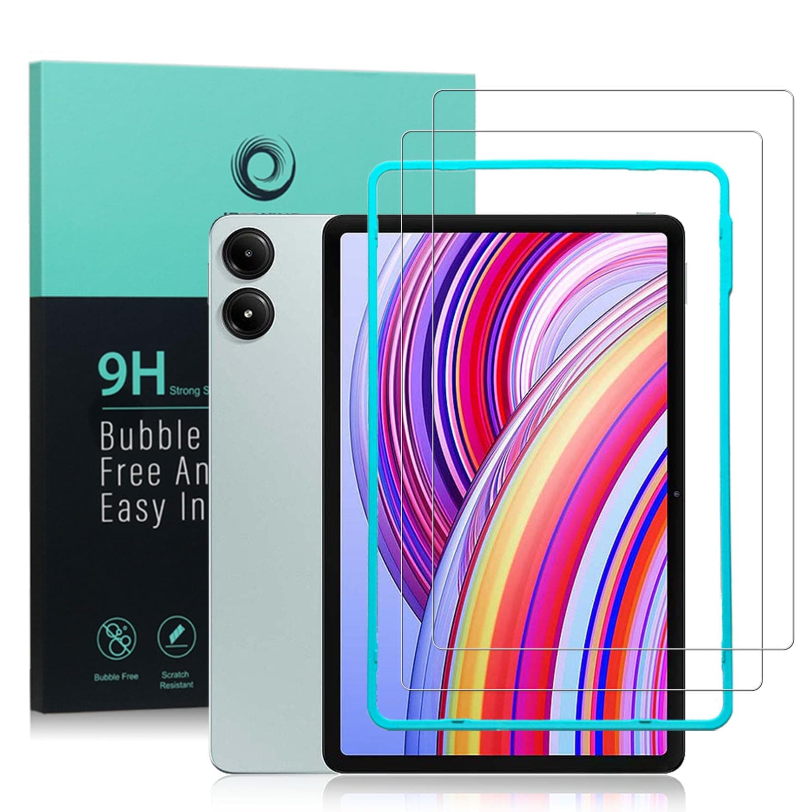 For Xiaomi Redmi Pad Pro/Redmi Pad 2 Pro/Poco Pad/Poco Pad M1 Screen Protector,2 Pack 9H Hardness Tempered Glass,Easy to install