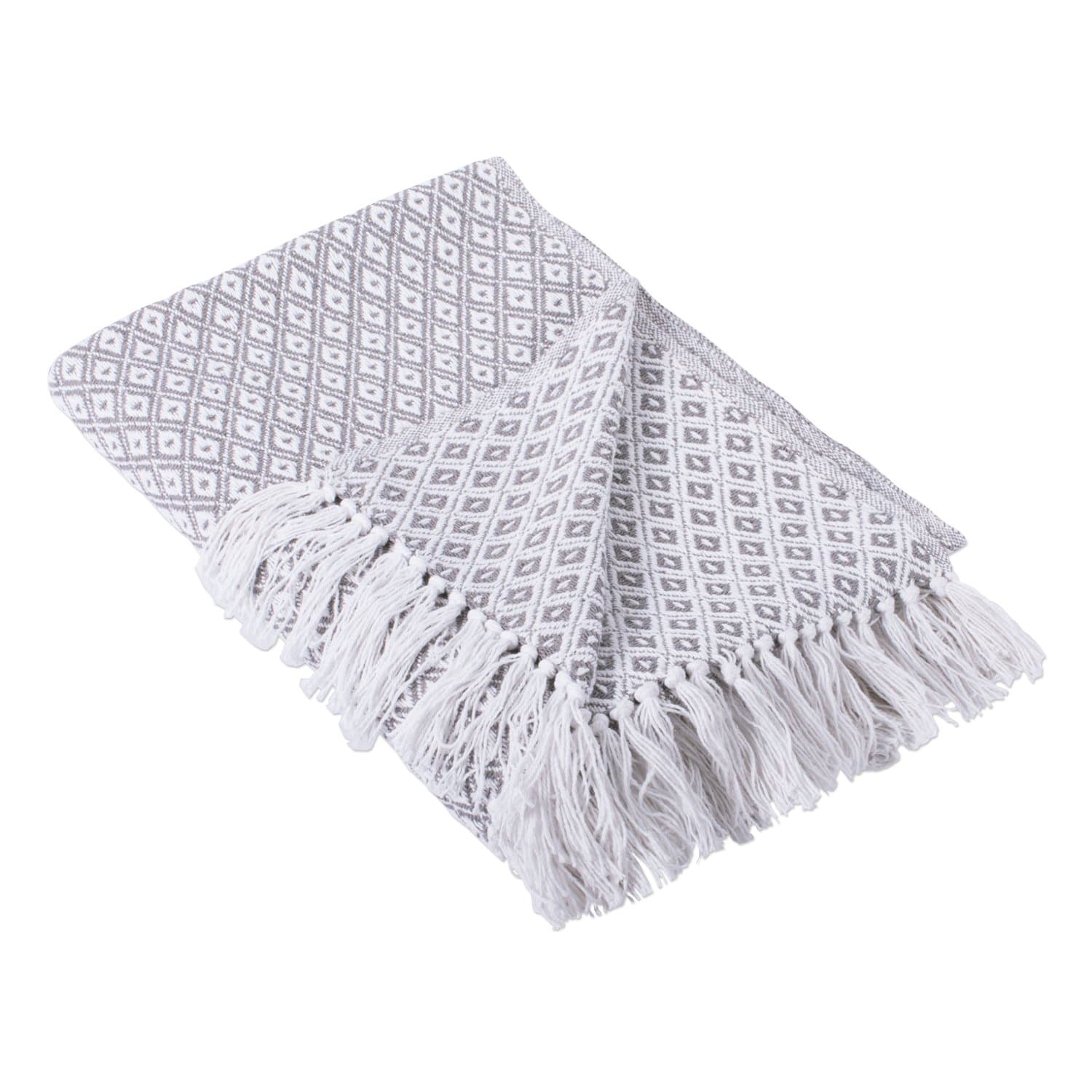 DIIGlobal Mini Diamond Woven Throw, 50x60, Gray