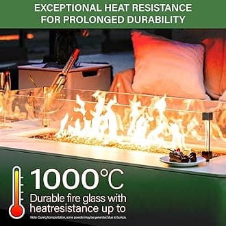 NUPICK 5 Pound Fire Glass, 1/4 Inch Reflective Fire Pit Glass, Tempered Firepit Glass Rock for Propane or Natural Gas, Glass Rocks for Fire Pit Table, Fireplace Glass for Landscaping, Green