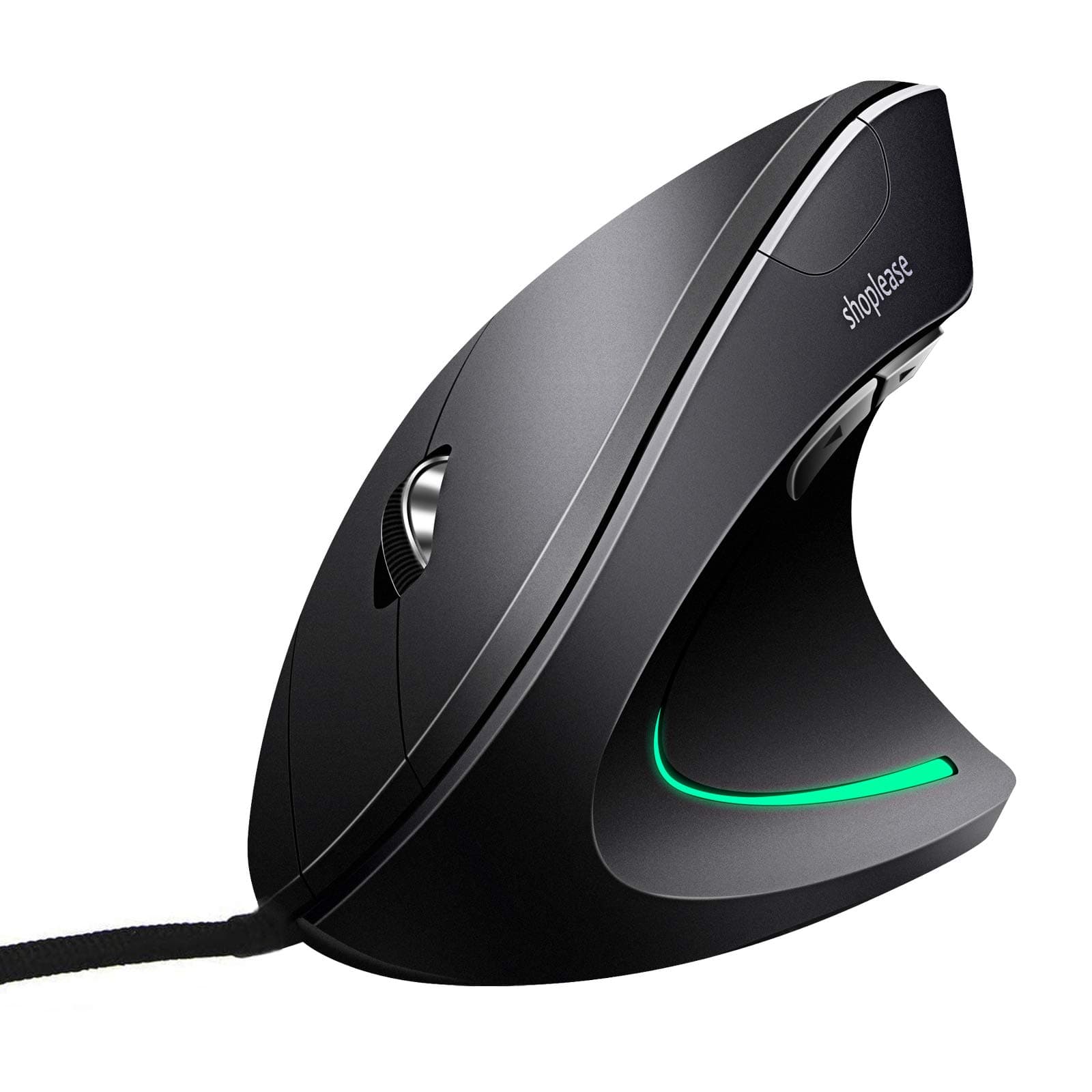 Wired Vertical Mouse, Optical Ergonomic Mouse with 4 Adjustable DPI 800/1200/2000/3200, 6 Buttons USB Computer Mouse with 4 Colors LED Light