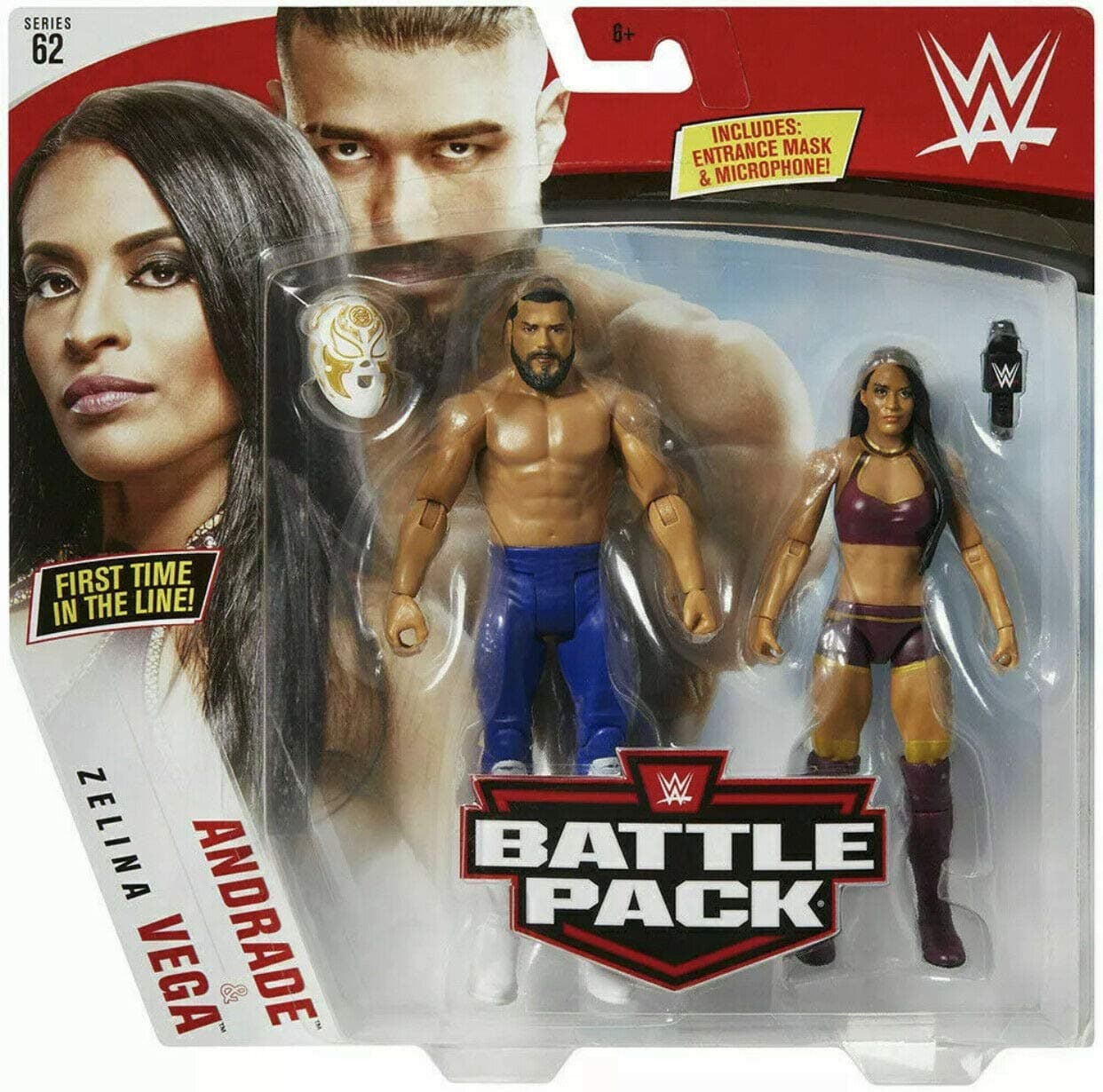 Andrade With Mask And Zelina Vega WWE Battle Pack Basic Figure Wrestling Mattel Series 62
