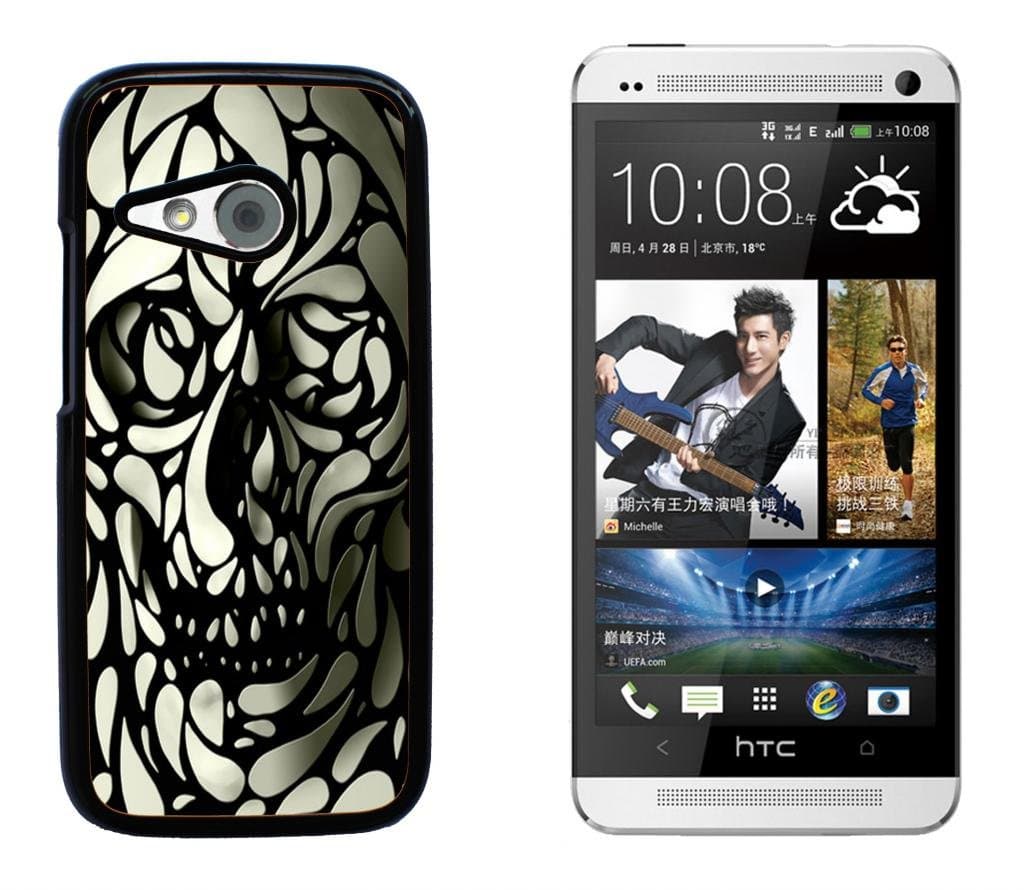 Skull Tattoo Partterned Hard Plastic and Aluminum Back Case For HTC One mini 2 M8 Mini