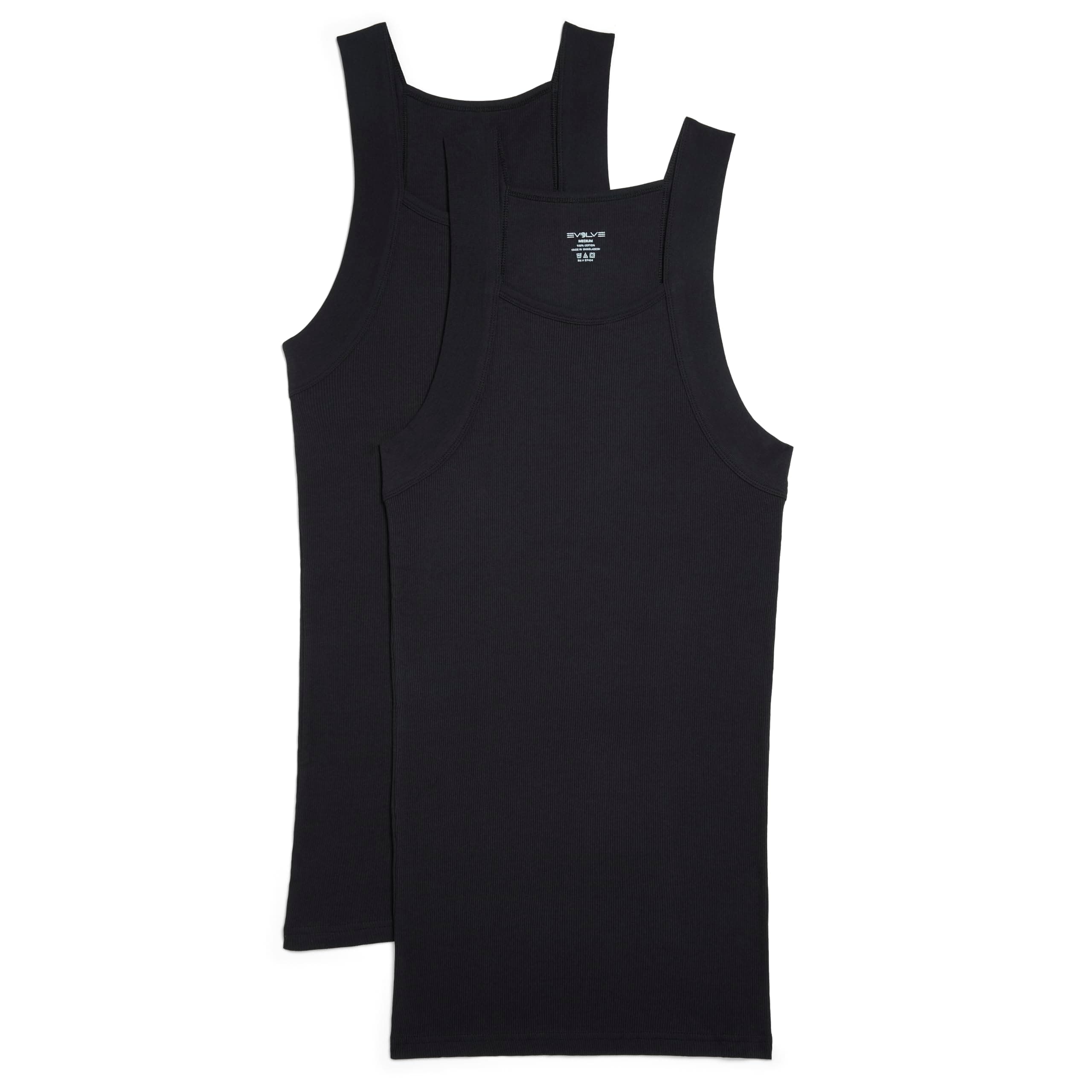EvolveMen's Cotton Comfort Square Cut Tank Multi Pack