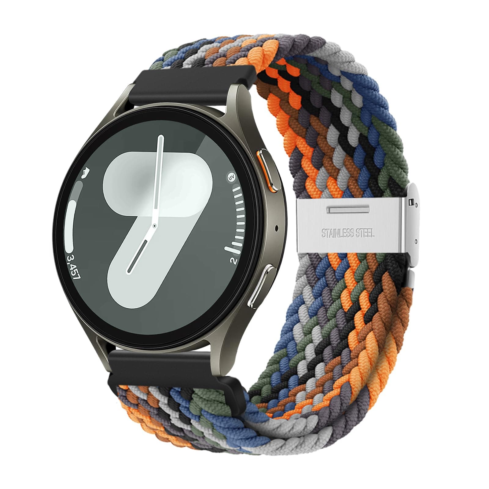 XMUXI 20mm Braided Watch Straps Compatible with Samsung Galaxy Watch 7 6 Classic Strap 43mm 47mm/Galaxy Watch 5 pro 45mm Nylon Solo Loop Replacement Watch Band for Amazfit GTS4(Watch Not Included)