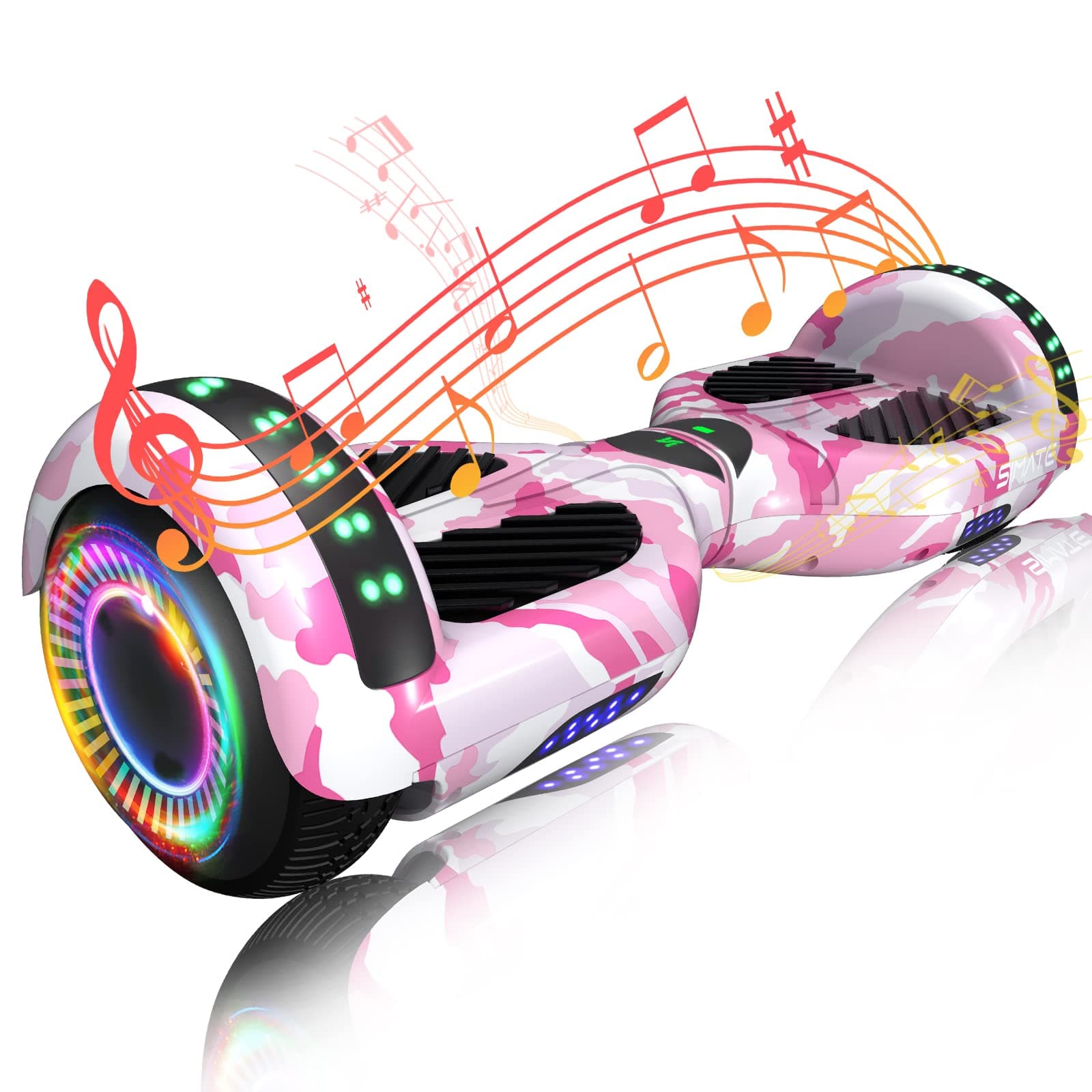 SIMATE Hoverboard, Bluetooth All Terrain Hover Boards with LED Lights and APP Control, Gifts for Kids Adults Girls Boys, for All Ages