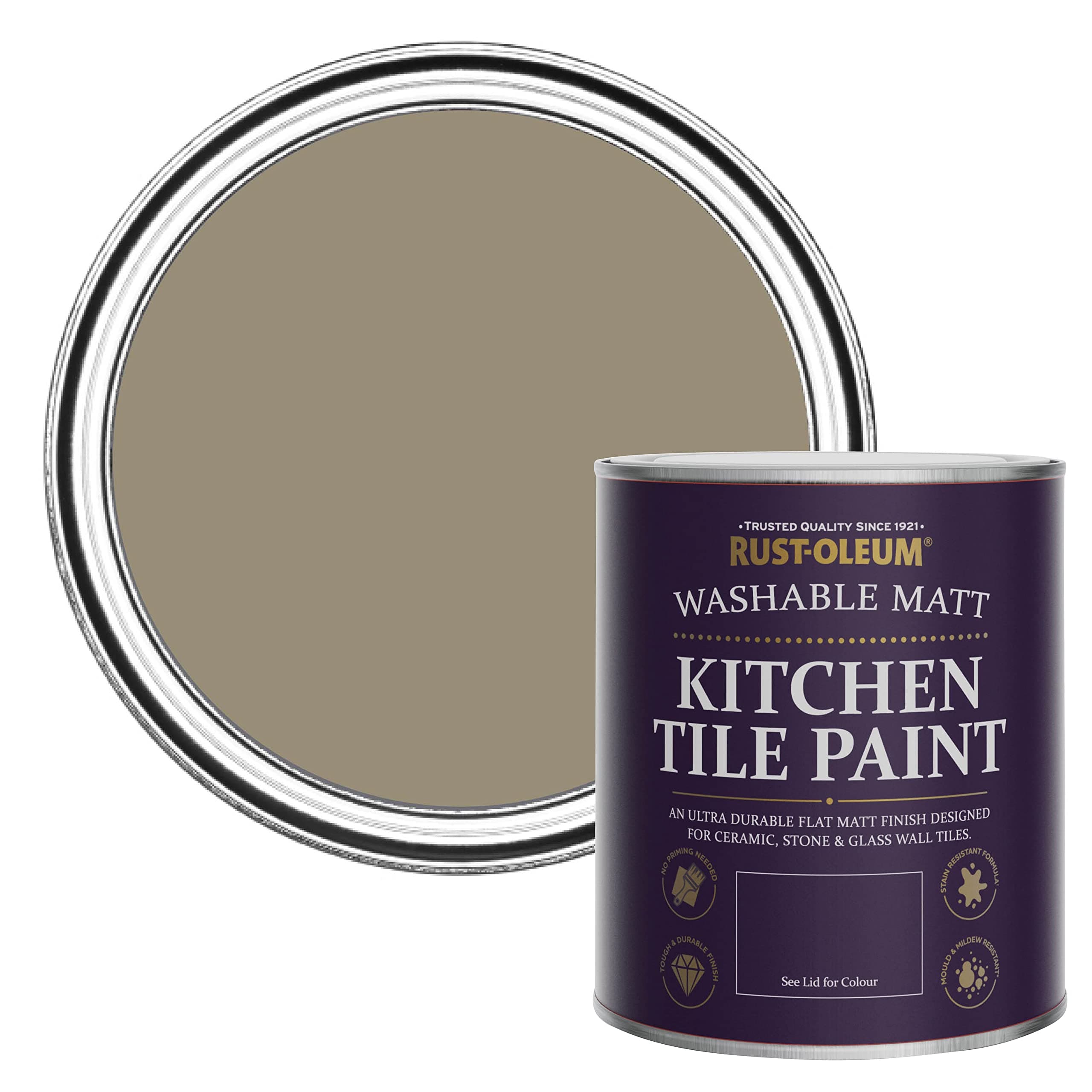 Rust-Oleum Light Brown water resistant Kitchen Tile Paint in Matt Finish - Café Luxe 750ml