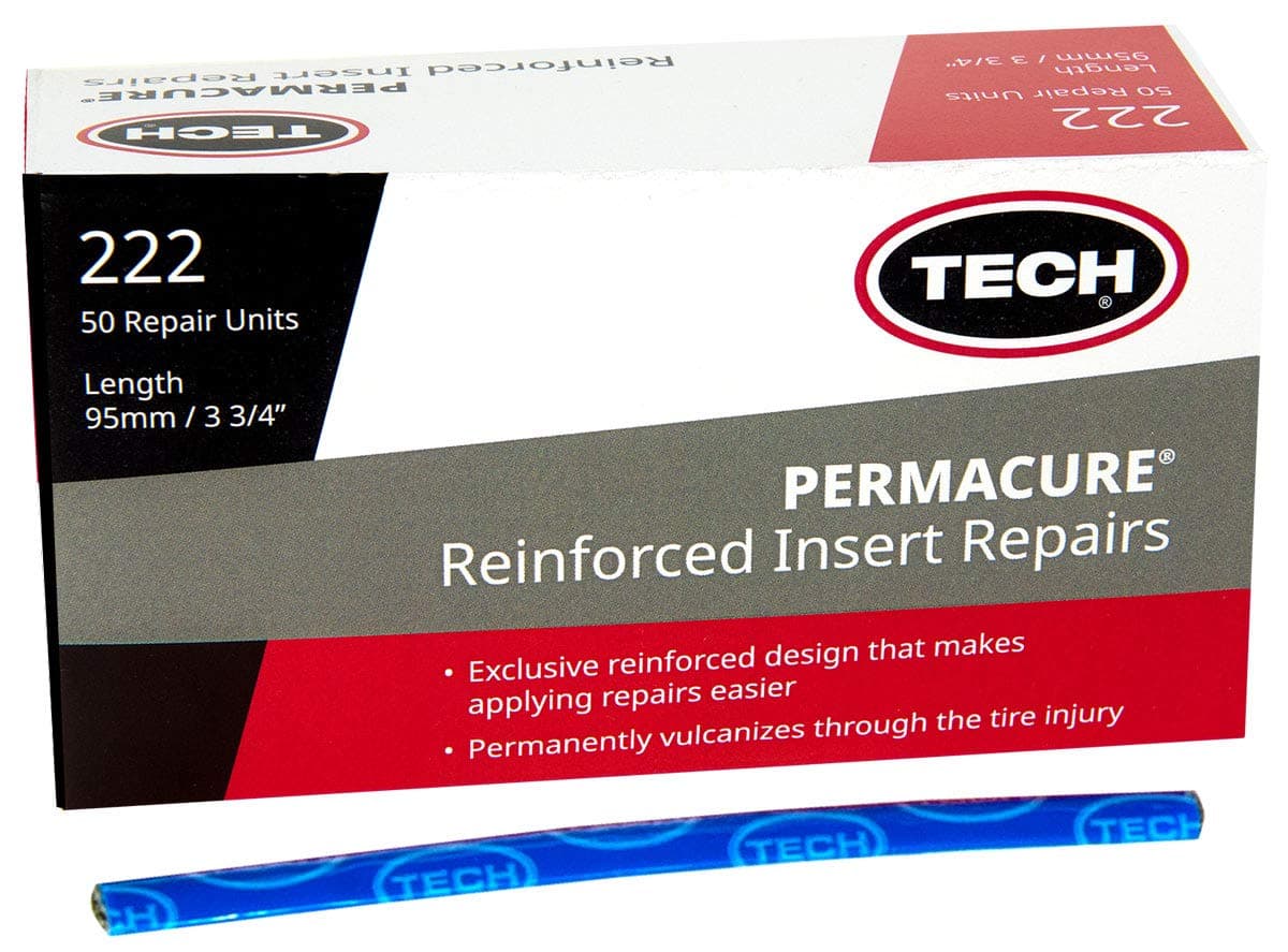TECH Permacure Inserts – Reinforced Natural Rubber Compatible with Vulcanizing Fluid, Tubeless Sealant, Flat Repair Kits, 3-3/4" (95mm), Blue (Box of 50) for Emergency Puncture Fixes and Patch Kits