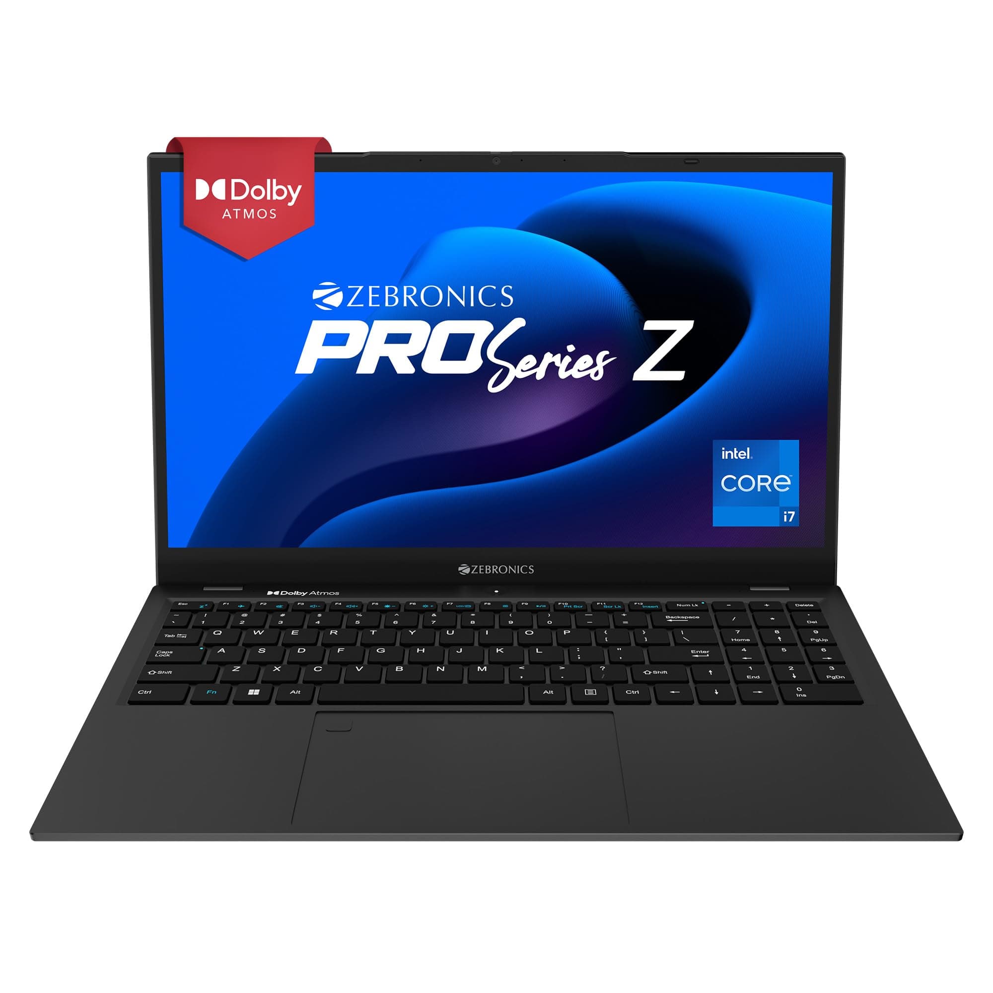 ZEBRONICS PRO Series Z NBC 5S, Intel Core 12th Gen i7 Processor 16GB RAM & 512GB SSD Laptop, 15.6 Inch (39.6CM), IPS 180° Display, Dolby Atmos, 38.5Wh Large Battery, Windows 11, Space Grey, 1.76 Kg