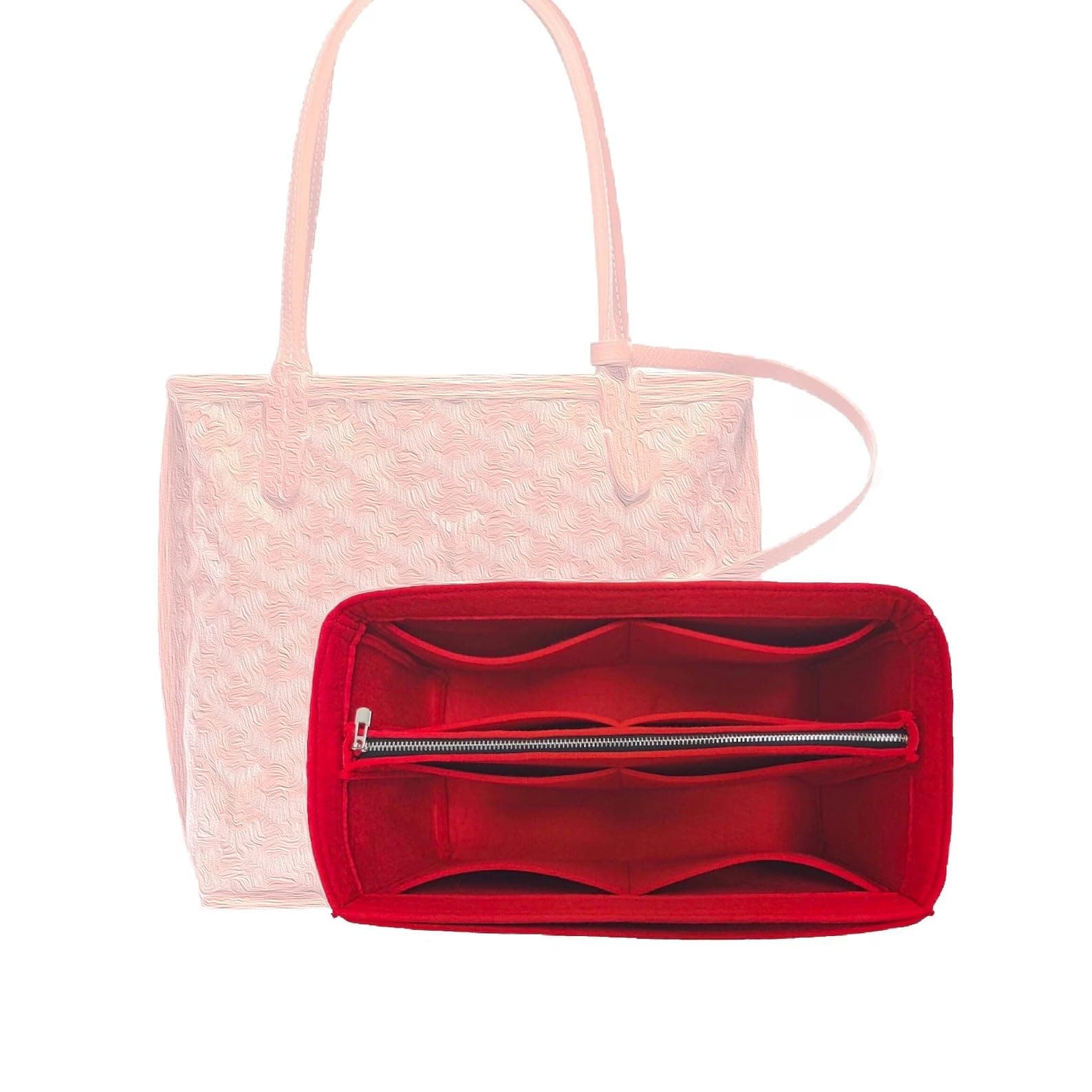 Divitize Premium Purse Organizer compatible with Anjou Mini/PM/GM Bag Insert — with Silver Zip Perfect Fit, Durable Quality Felt, Full Coverage No Bulking, +24 Shades (For Anjou Mini, Lime)