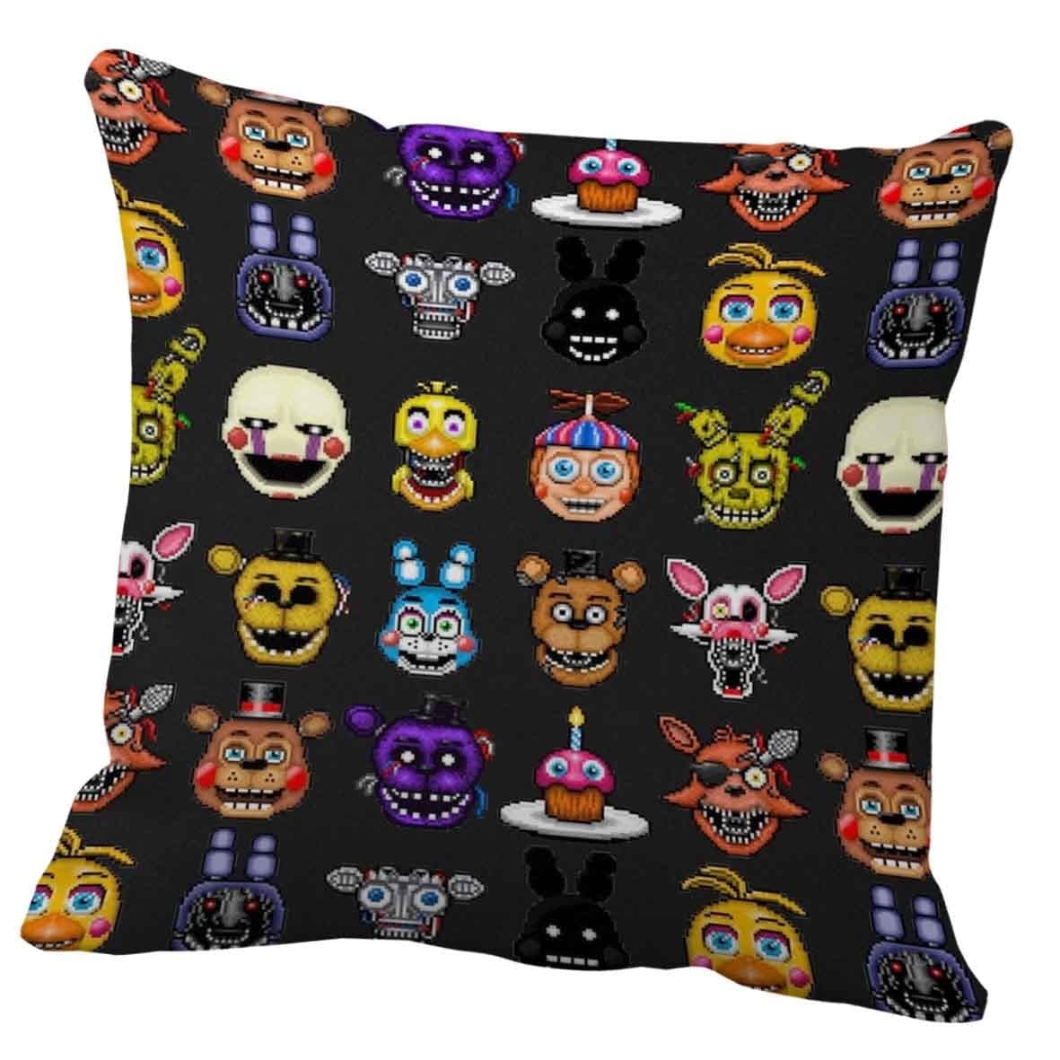 Five nights at freddy s pixel art multiple characters Cushion Pillow Case 16"x16"