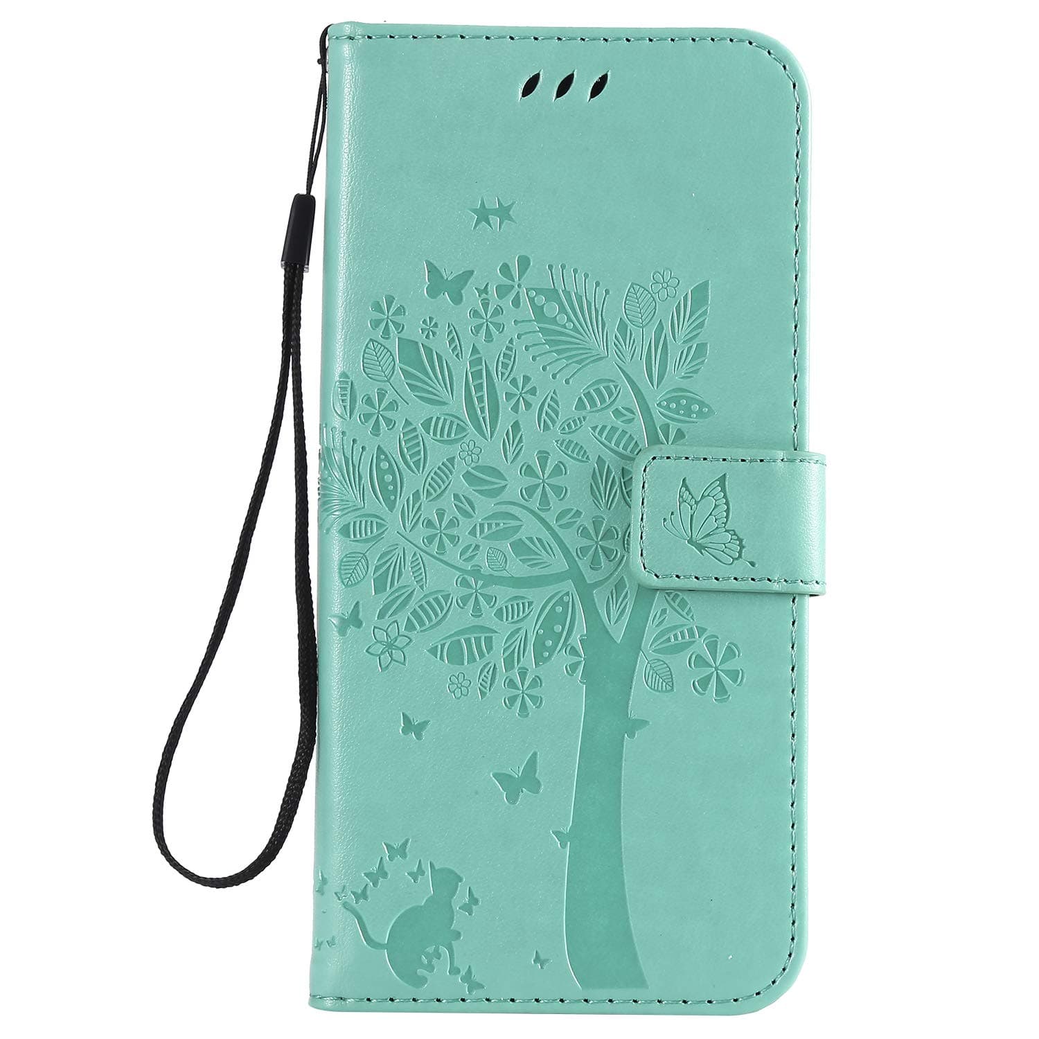Thoankj Samsung Galaxy Note 10+ Plus Case Flip Shockproof PU Leather Wallet Case Cat & Tree with Stand Magnetic Folio Bumper Protective Phone Cover for Samsung Galaxy Note 10+ Plus Green