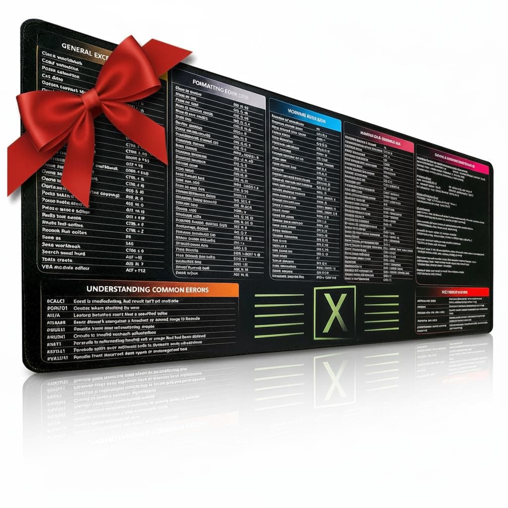 Large Excel Cheat Sheet Desk Pad | Excel Pad Shortcut Keys Mouse Mat - Extended Office Excel Mouse Pad with Excel Shortcuts & Formulas | Waterproof | XL Giant Deskpad for Desk 35.5" x 15.7"