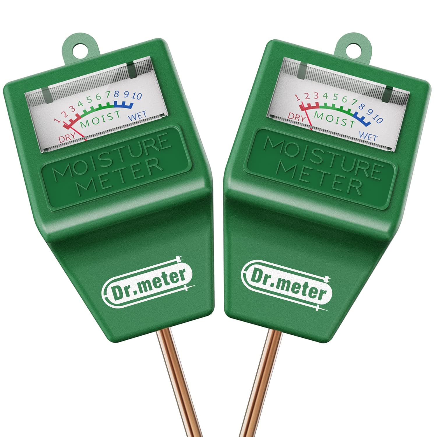 Dr.meter Soil Moisture Meter, 2 Packs Soil Test Kit for Garden Lawn Farm Indoor & Outdoor Use - Soil Tester Hygrometer Sensor for Houseplants - Plant Water Meter-No Battery Needed, Gardening Gifts