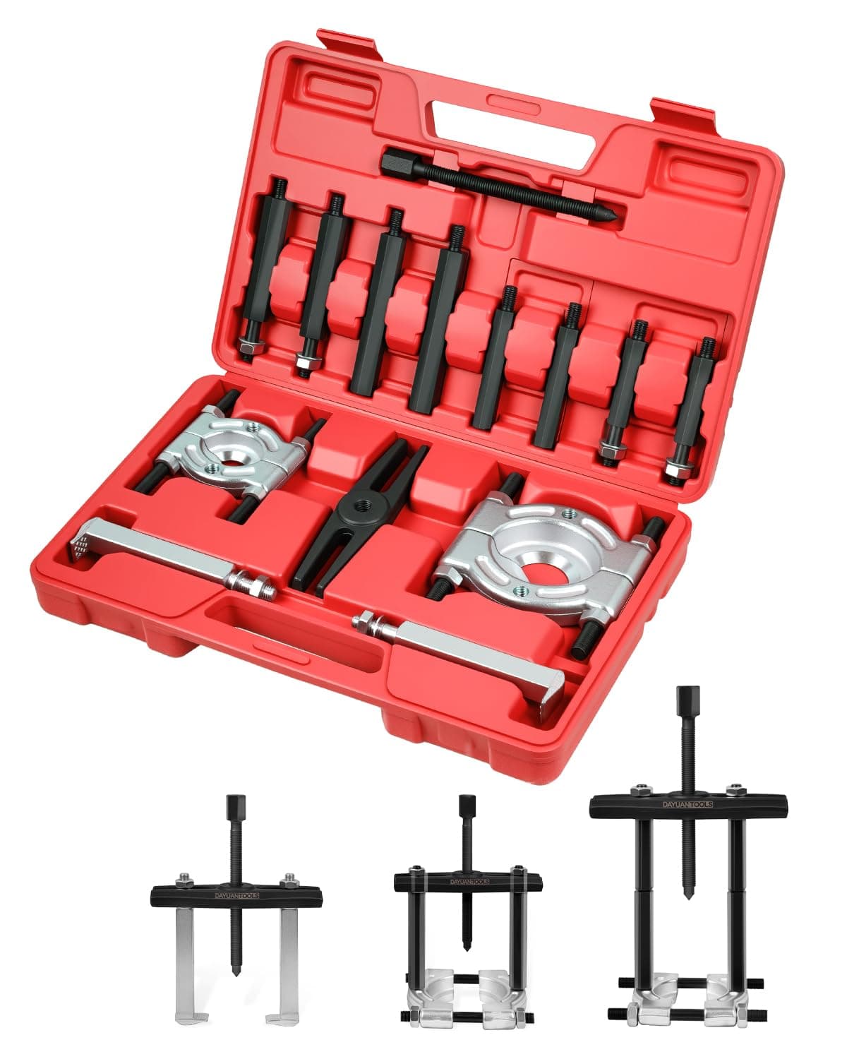 DAYUAN 14pcs Bearing Separator Puller Set, Heavy Duty 5 Ton Capacity 2 inch and 3 inch Bearings Splitters Puller Kit