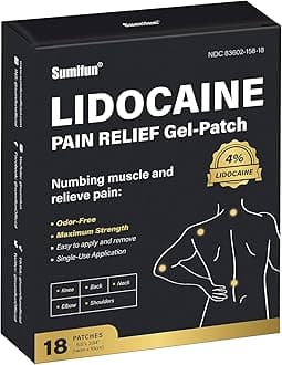 - 4% Lidocaine Pain Relief Patches - 18 Count Patches for Back, Shoulder, Muscle, Joints, Knee Pain Relief - Lower Back Pain Relief Products - Pain Patches Maximum Strength Lidocaine