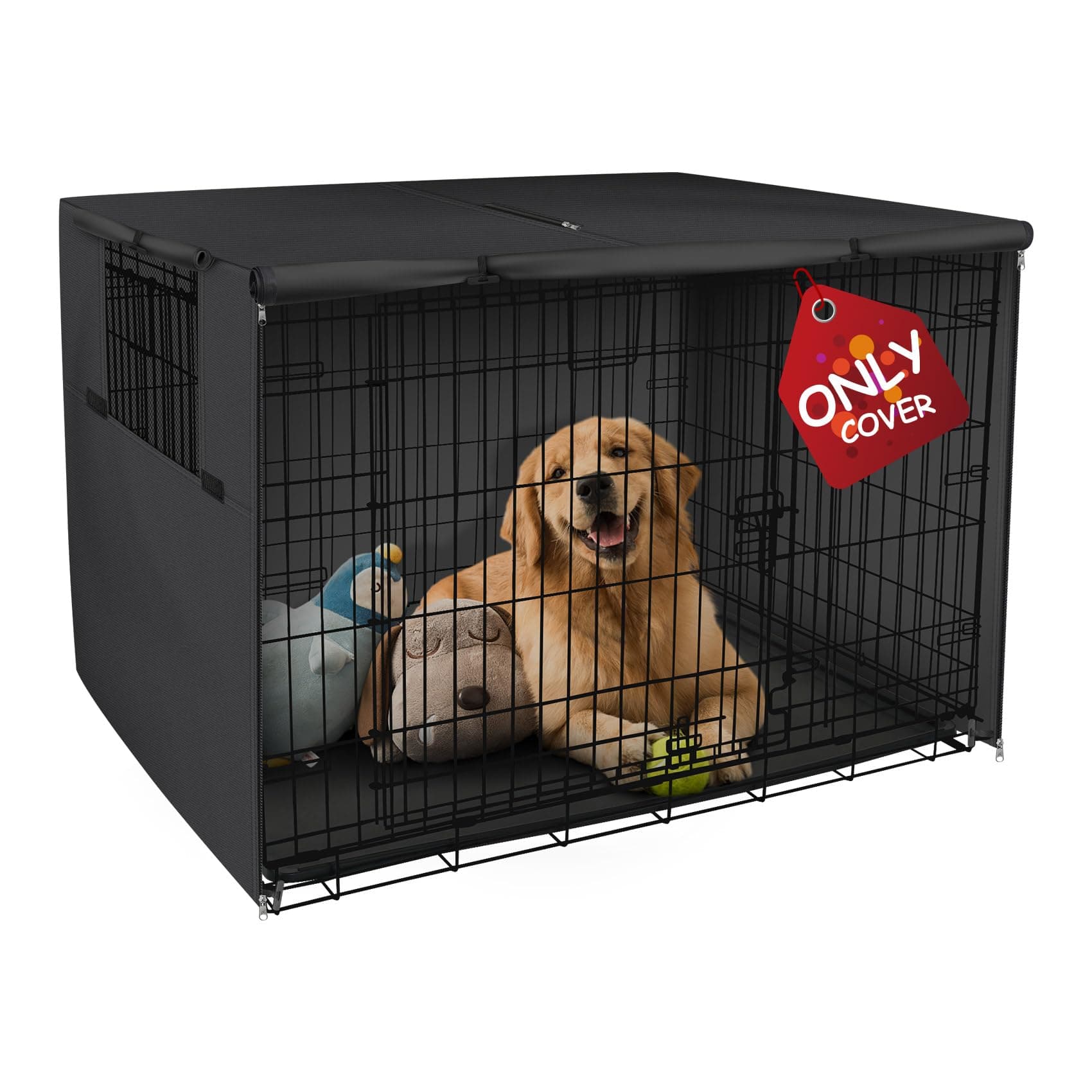 Explore Land 36 Inch Dog Crate Cover Durable Polyester Pet Black Kennel Cover Universal Fit for Wire Dog Crate