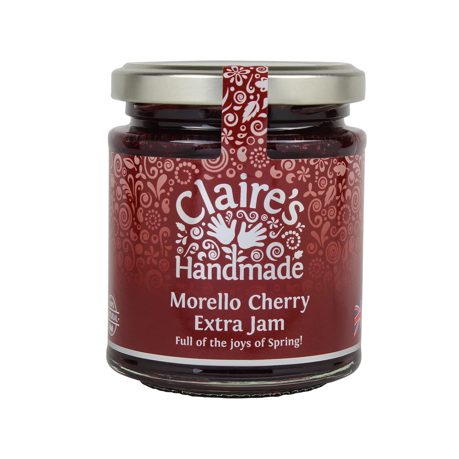 Morello Cherry Extra Jam - Award Winning Rich Cherry Flavour Traditionally Made Great Tart Filling Gluten-Free Non-GMO Suitable for Vegetarians & Vegans - 227g Jar