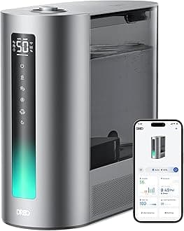 6L Smart Humidifier for Bedroom Large Room, Warm & Cool Mist Humidifier, Top Fill, Run Time 60 Hours, High Precision Humidity Sensor and Indicator Light, Nursery, Plants, Works with Alexa, HM713S