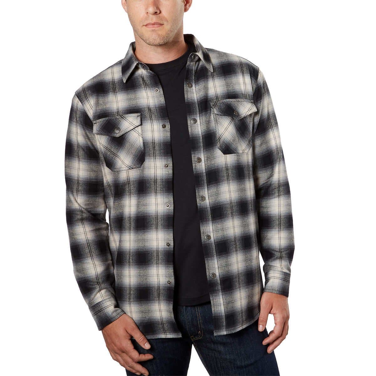Grizzly Mountain Mens Thermal Lined Flannel (Moonlight, Medium)