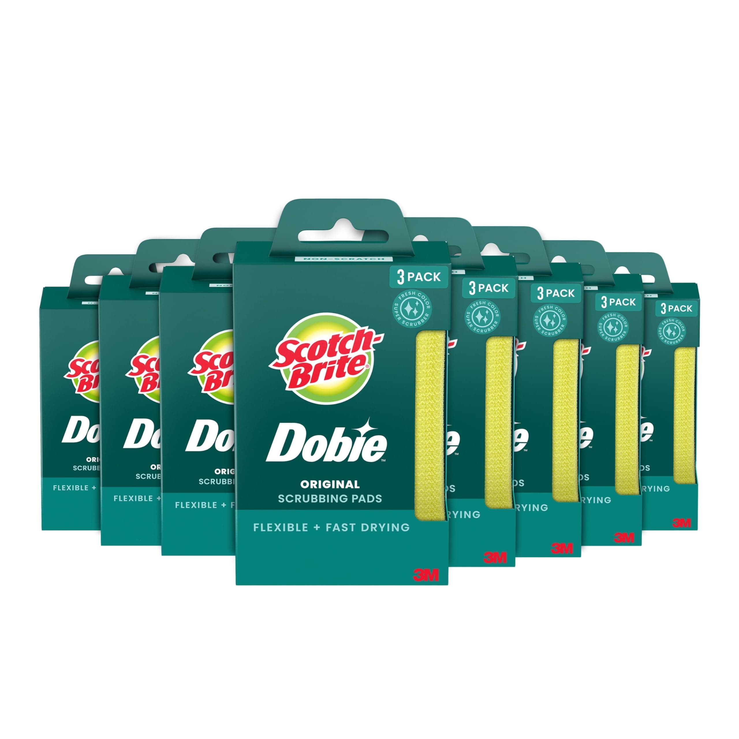 Scotch-Brite Dobie All-Purpose Pad, 3 Count (Pack of 8)
