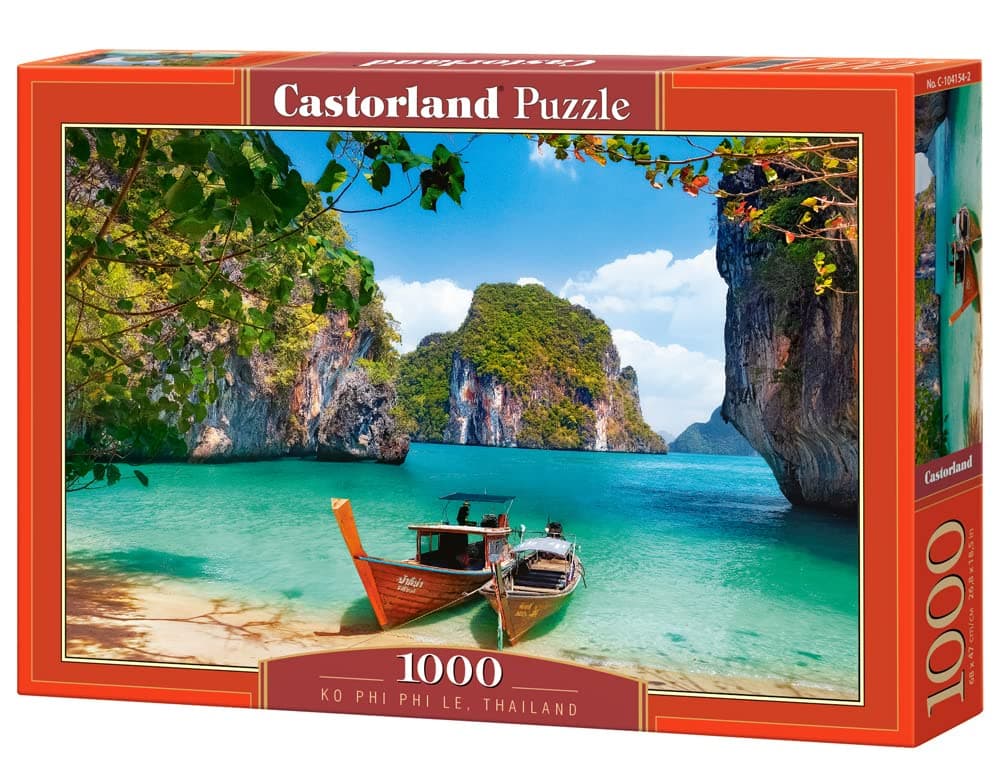 CASTORLAND 1000 Piece Jigsaw Puzzle, Ko Phi Phi Le, Thailand, Asia, Holiday Puzzle, touristic Place, Beach, Ocean Puzzle, Adult Puzzle, Castorland C-104154-2