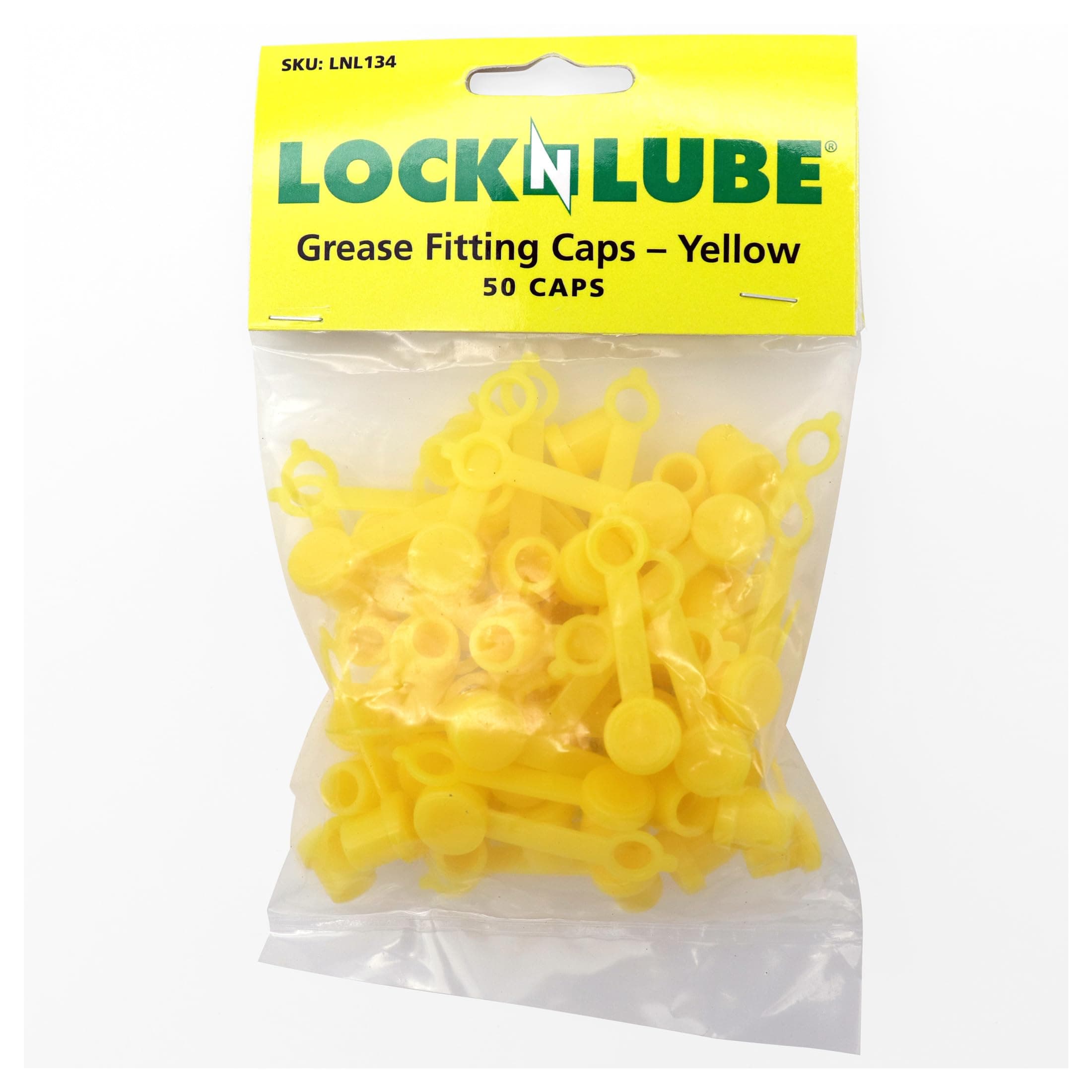LockNLube Grease Fitting Caps (50 Count) (Yellow)
