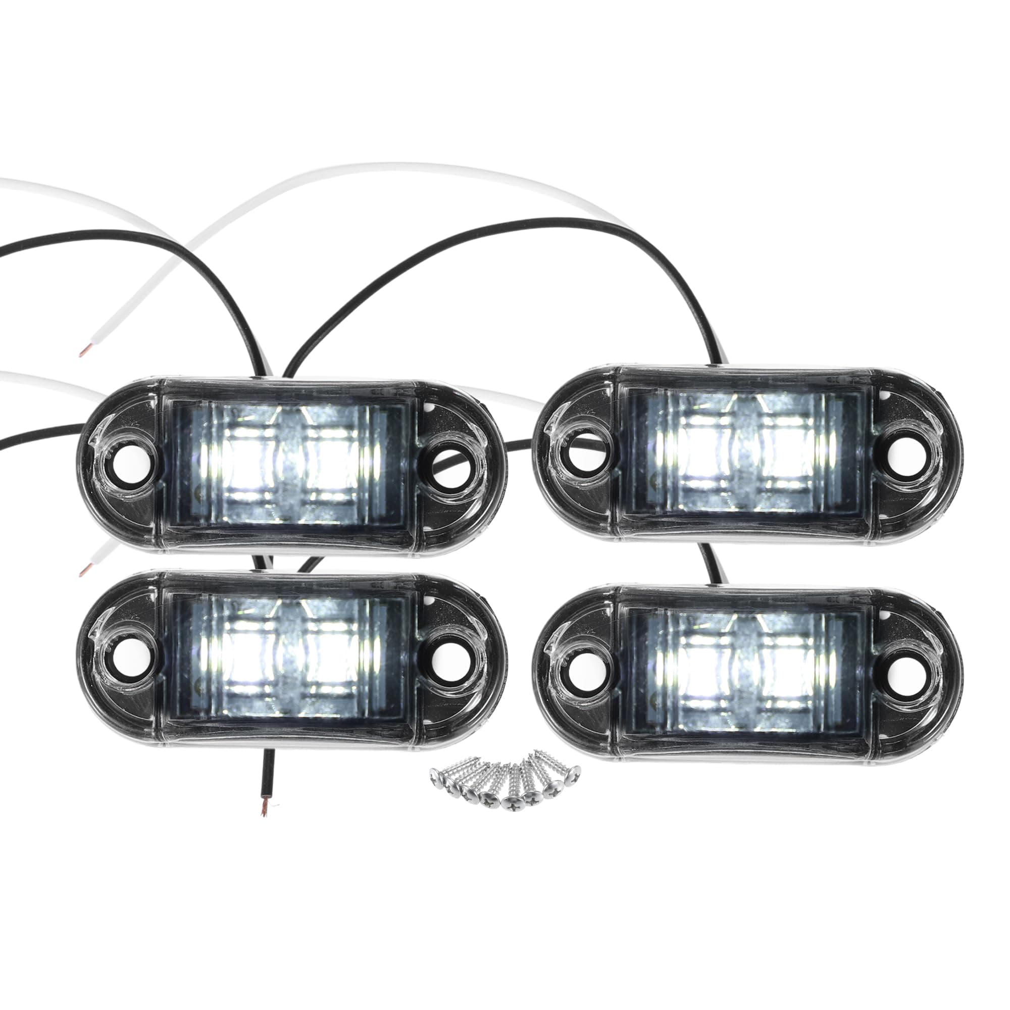 Front Rear Side Marker Light 2 LED for Truck Camper White (Set of 4)