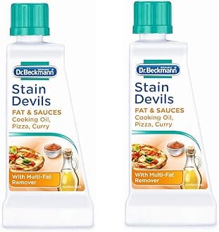 Dr Beckmann Stain Devils Fat & Sauces Cooking Oil, Pizza & Curry Stain Remover (2 x 50ml)