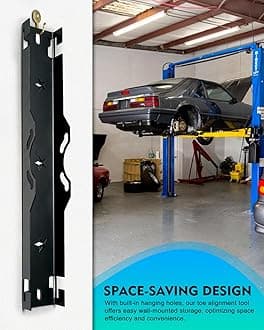 Premium Wheel Alignment Tool with Hanging Holes, Stainless Steel Toe Alignment Tool Plates, Black