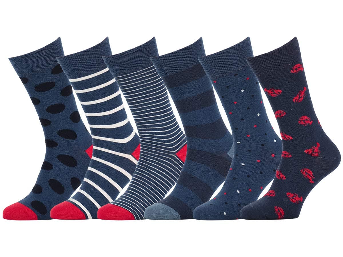 Easton Marlowe Socks for Men 6 Pack Colorful Fun Patterned Mens Socks, Men's Women's, Made in Europe