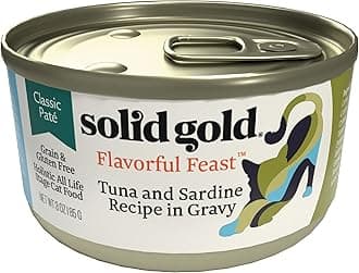Solid Gold Flavorful Feast Wet Cat Food - Tuna & Sardine Pate - Canned Cat Food, 12 Pack
