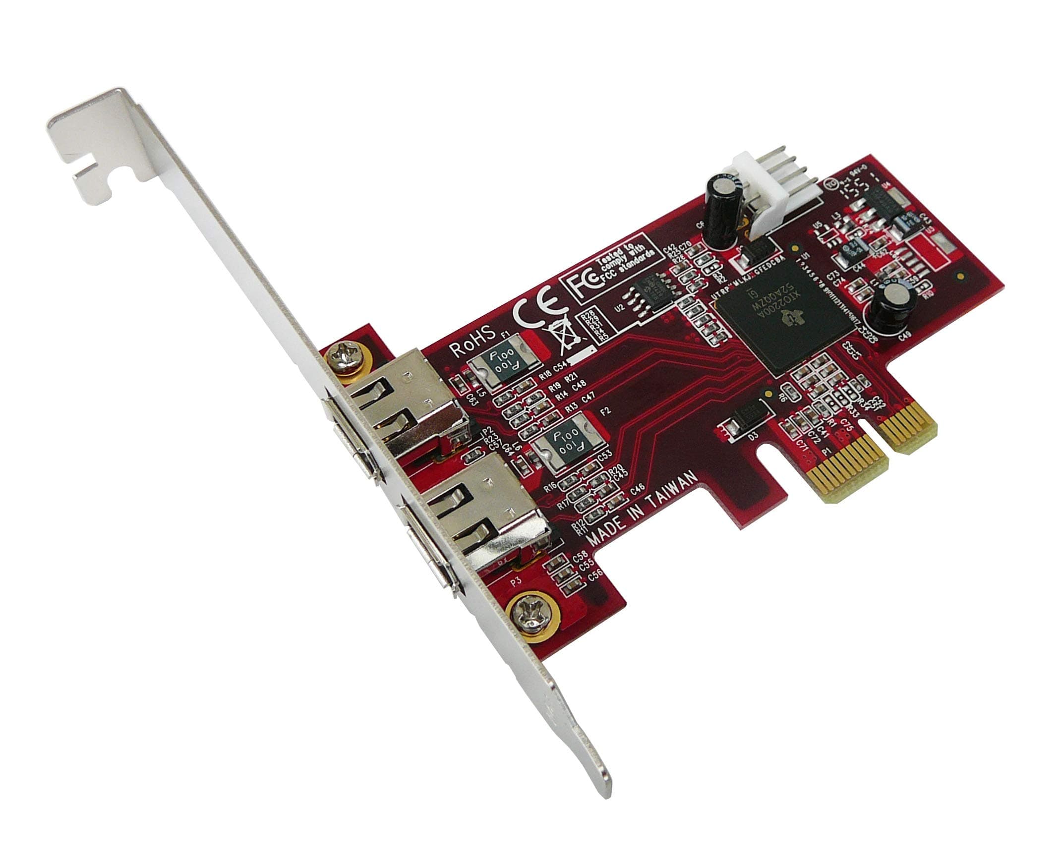 KALEA INFORMATIQUE© PCIe Controller Card FireWire 400 (IEEE1394A) with Texas Instruments XIO2200 – 2 ports – Professional Range/High-Quality Components – Pre-installed Drivers for Windows/Mac/Linux