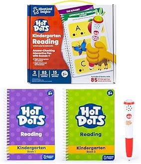 Educational Insights Hot Dots Jr. Let's Master Kindergarten Reading Set with Ace Pen