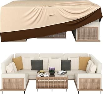 Patio Furniture Covers, Outdoor Furniture Cover Waterproof, General Purpose, Outside Table and Chair Covers, Heavy Duty 600D (98 Inch L x 78 Inch W x 32 Inch H)-Brown