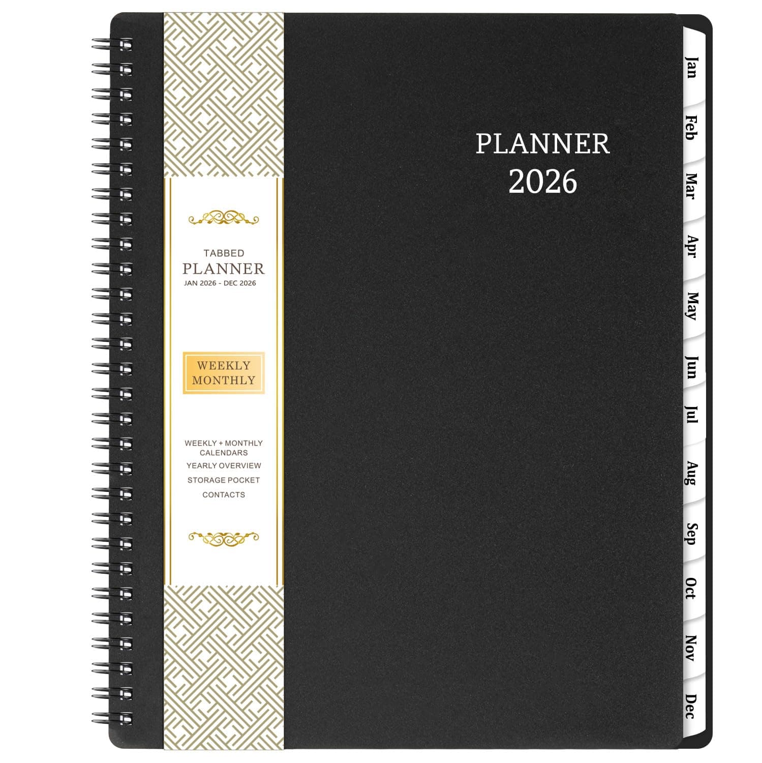 2020 Planner - 9.2" x 11" Weekly & Monthly Planner with Inner Pocket, Jan 2020 to Dec 2020, Flexible Cover, Monthly Tabs, 21 Extra Pages,Twin-Wire Binding