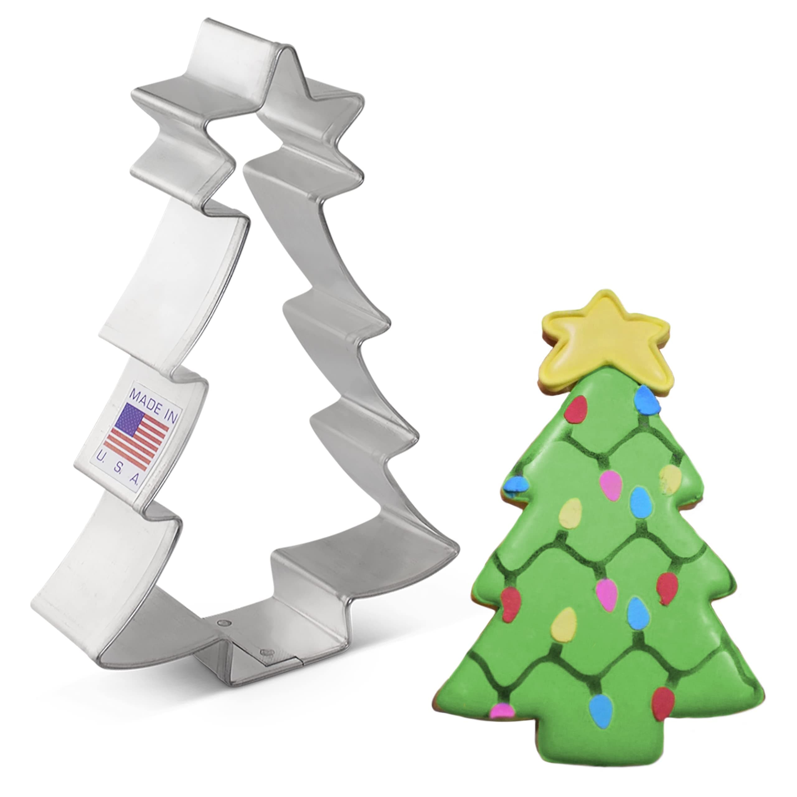 Christmas Tree with Star Cookie Cutter 11.4 cm, Made in USA by Ann Clark