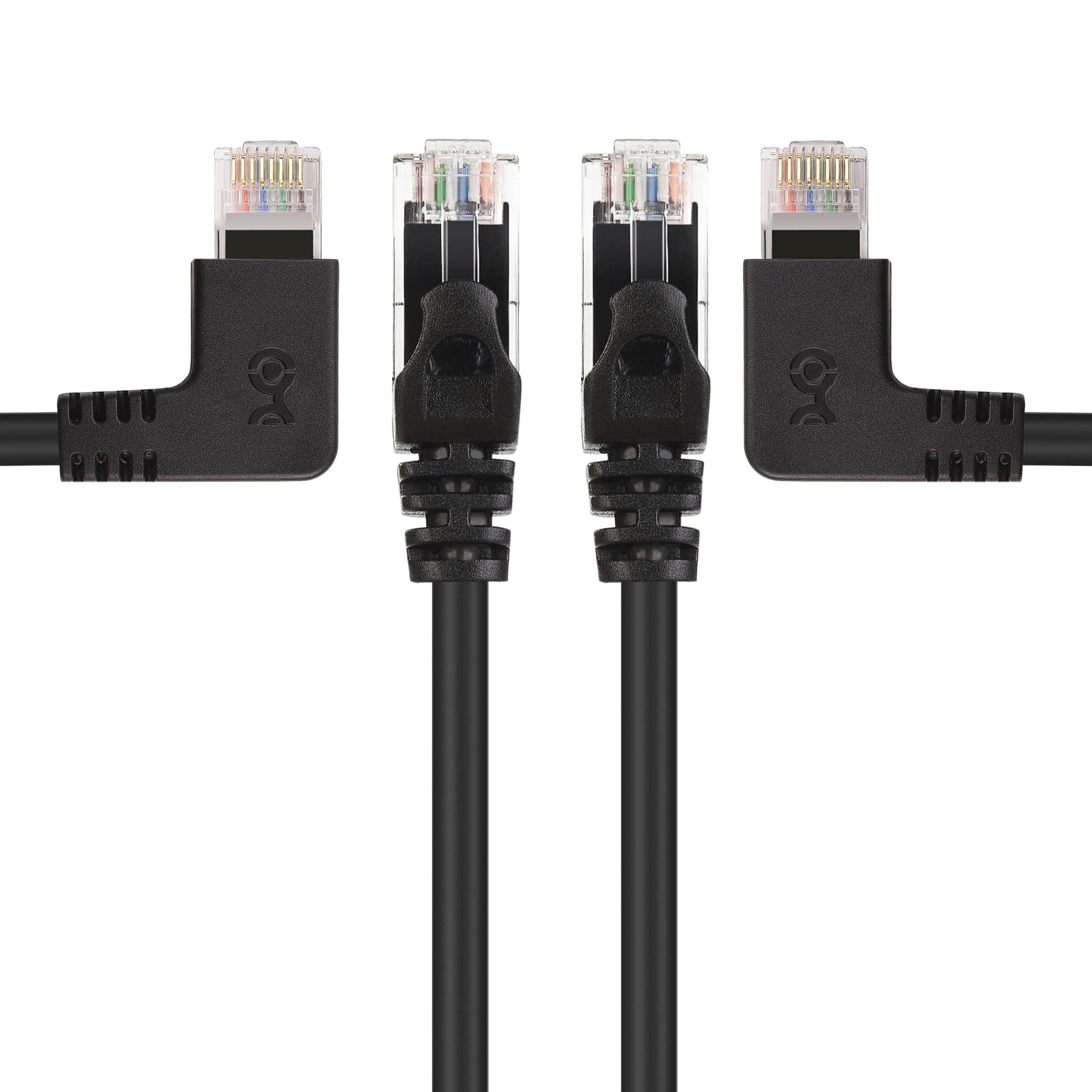 Cable Matters (Combo Pack) Angled Cat 6 Ethernet Patch Cable (Straight to Left Angle + Right Angle) 5 Feet