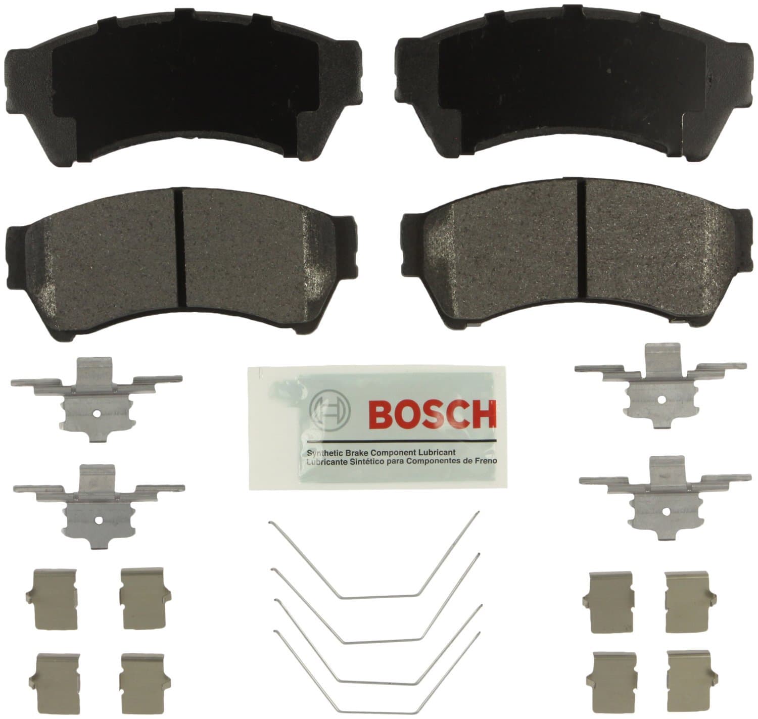 BOSCH BE1164H Blue Ceramic Disc Brake Pad Set With Hardware - Compatible With Select Ford Fusion; Lincoln MKZ, Zephyr; Mazda 6; Mercury Milan; FRONT