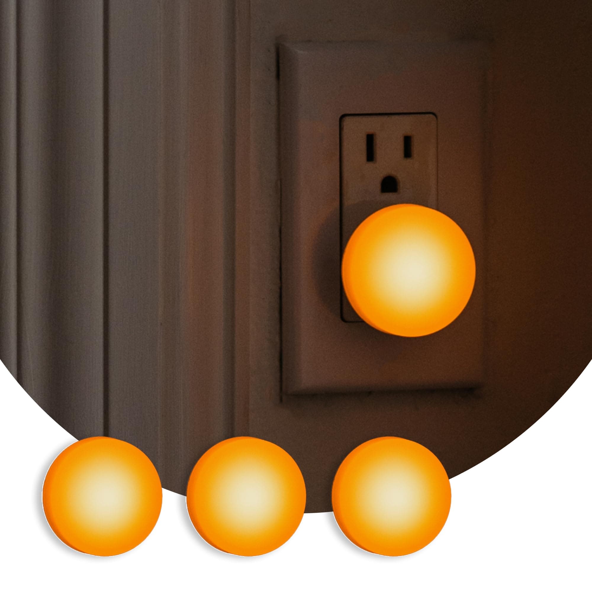 Night Lights Plug into Wall - 0.5W Plug in Night Light - Warm Amber Glow, Wall Light Sensing Dusk to Dawn - 2000K, UL Certified - Nightlight for Bathroom, Hallway, Bedroom Decor, Kitchen,3-Pack