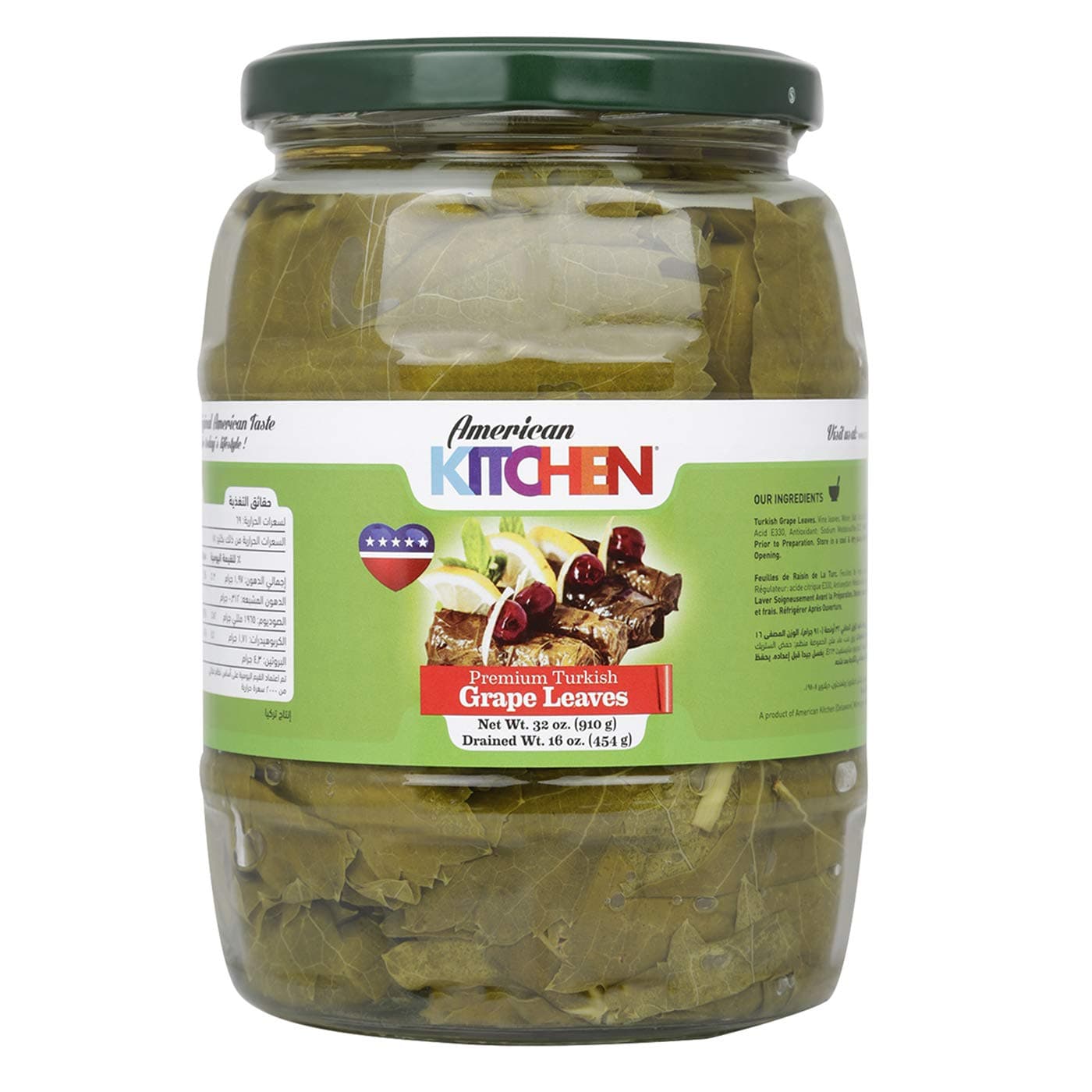 American Kitchen Premium Turkish Grape Leaves, 910 G
