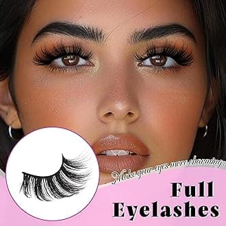 Losha Lashes Pack 7 Pairs Fluffy Faux Mink Eyelashes Soft Handmade False Eye Lashes for Dramatic Makeup