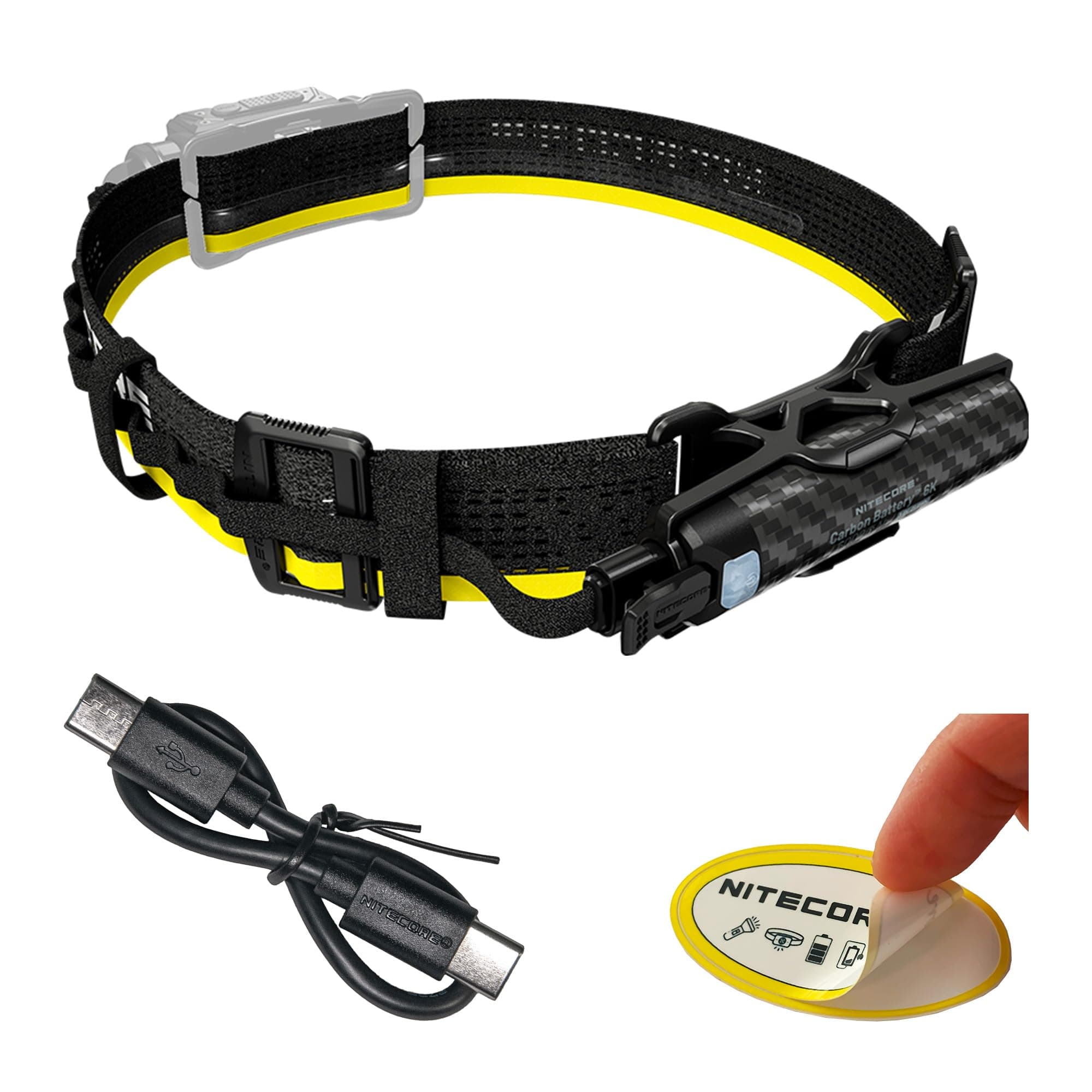 Carbon Battery 6K Kit Headlamp Runtime Extender for NU40, NU43, NU45, NU50, and HC65 UHE Headlamps