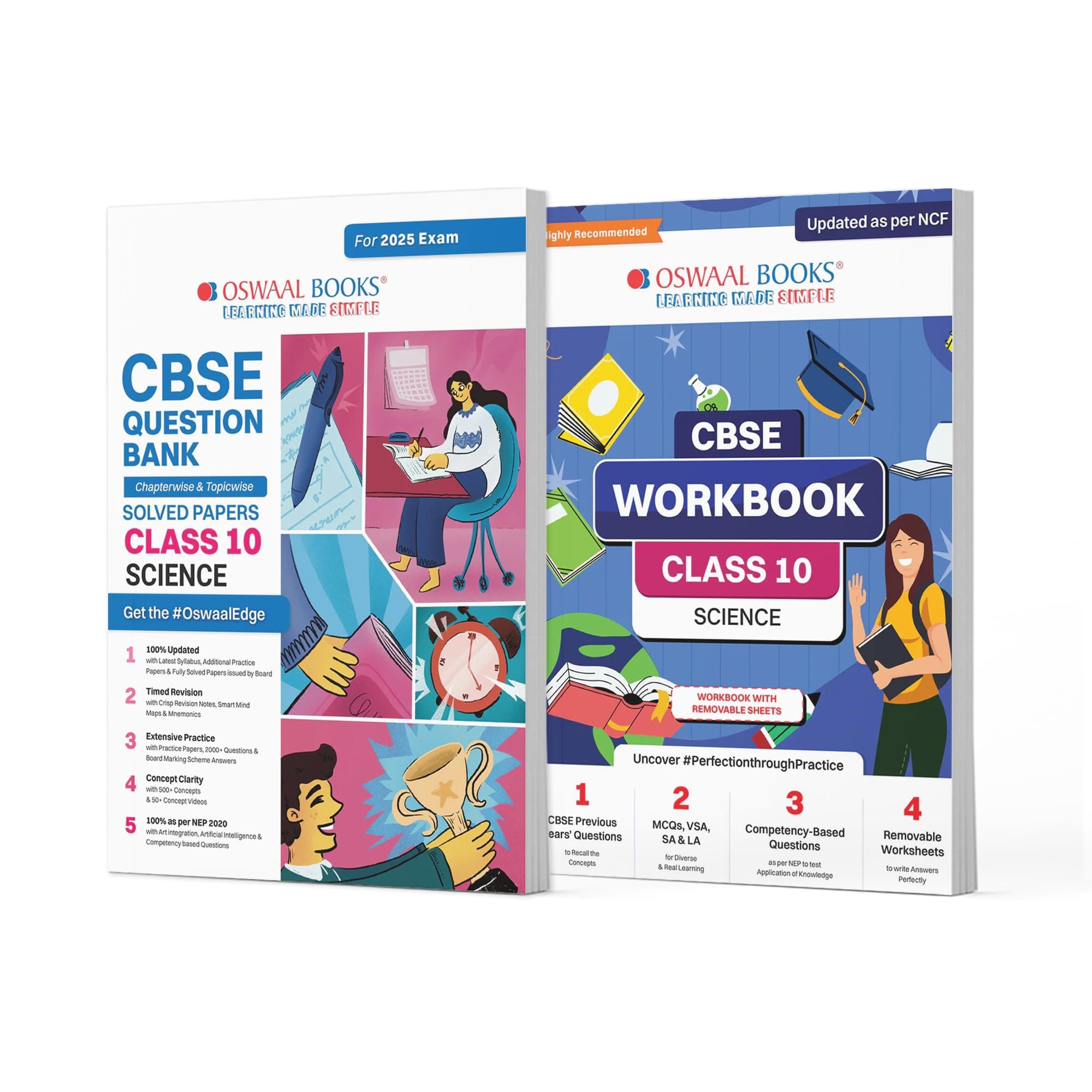Oswaal CBSE Question Bank + CBSE Workbook Class 10 Science (Set of 2 Books) Updated As Per NCF For Latest Exam