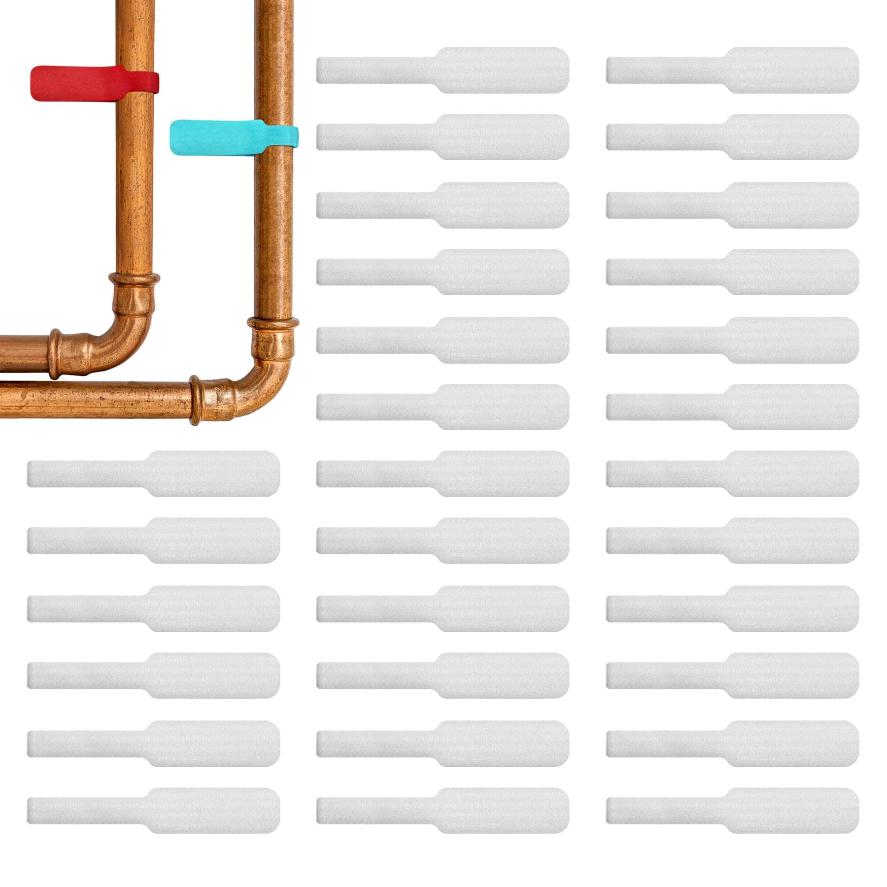 Wrap-It Storage Cable Labels, Large, White (30-Pack) Write On Cord Tags for Cable Management and Organizer for Electronics, Computers and More
