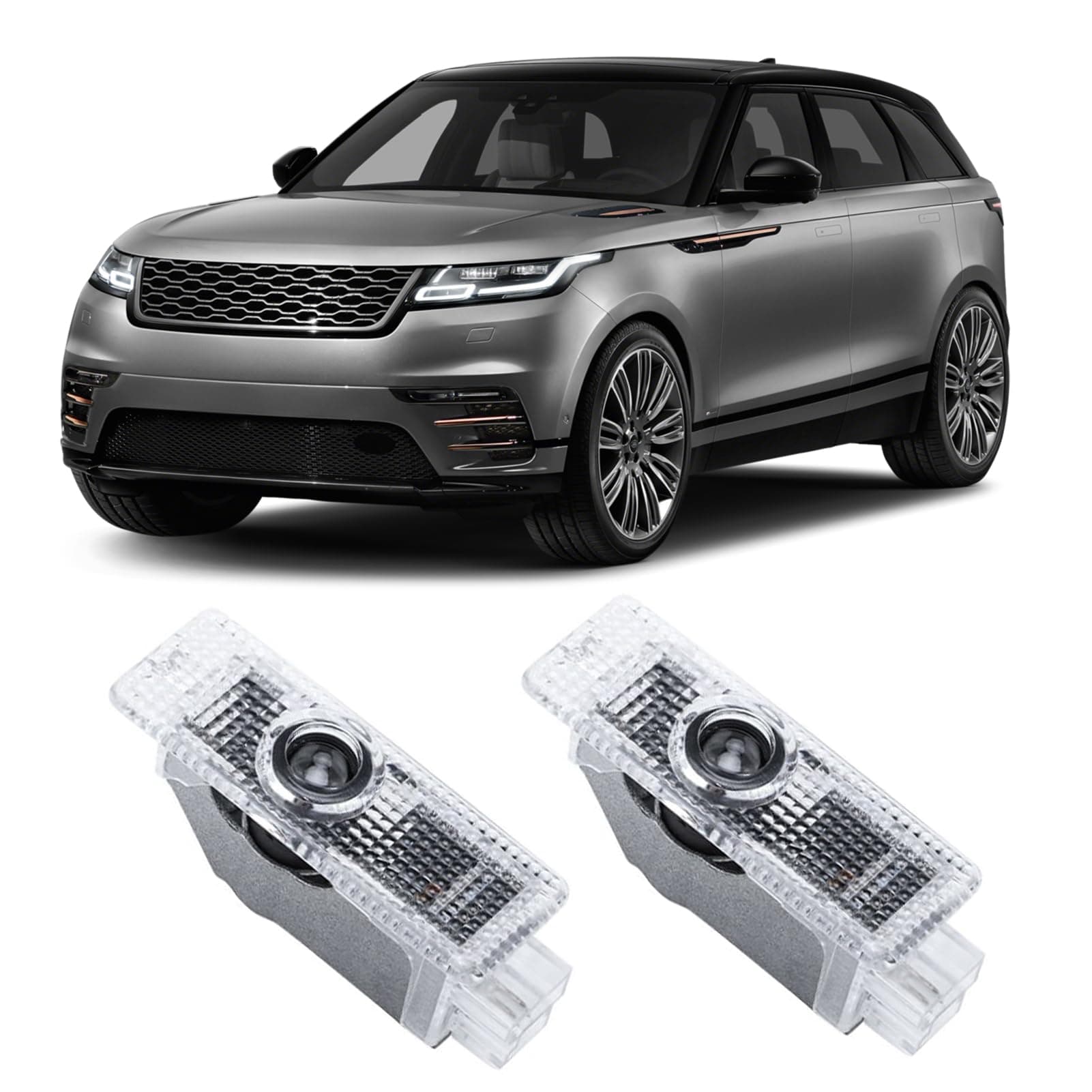 2 Pcs Never Fade Door Light Logo, Projection Ghost Shadow Welcome Puddle Light Compatible with Range Rover 2010-2022 Accessories (White)
